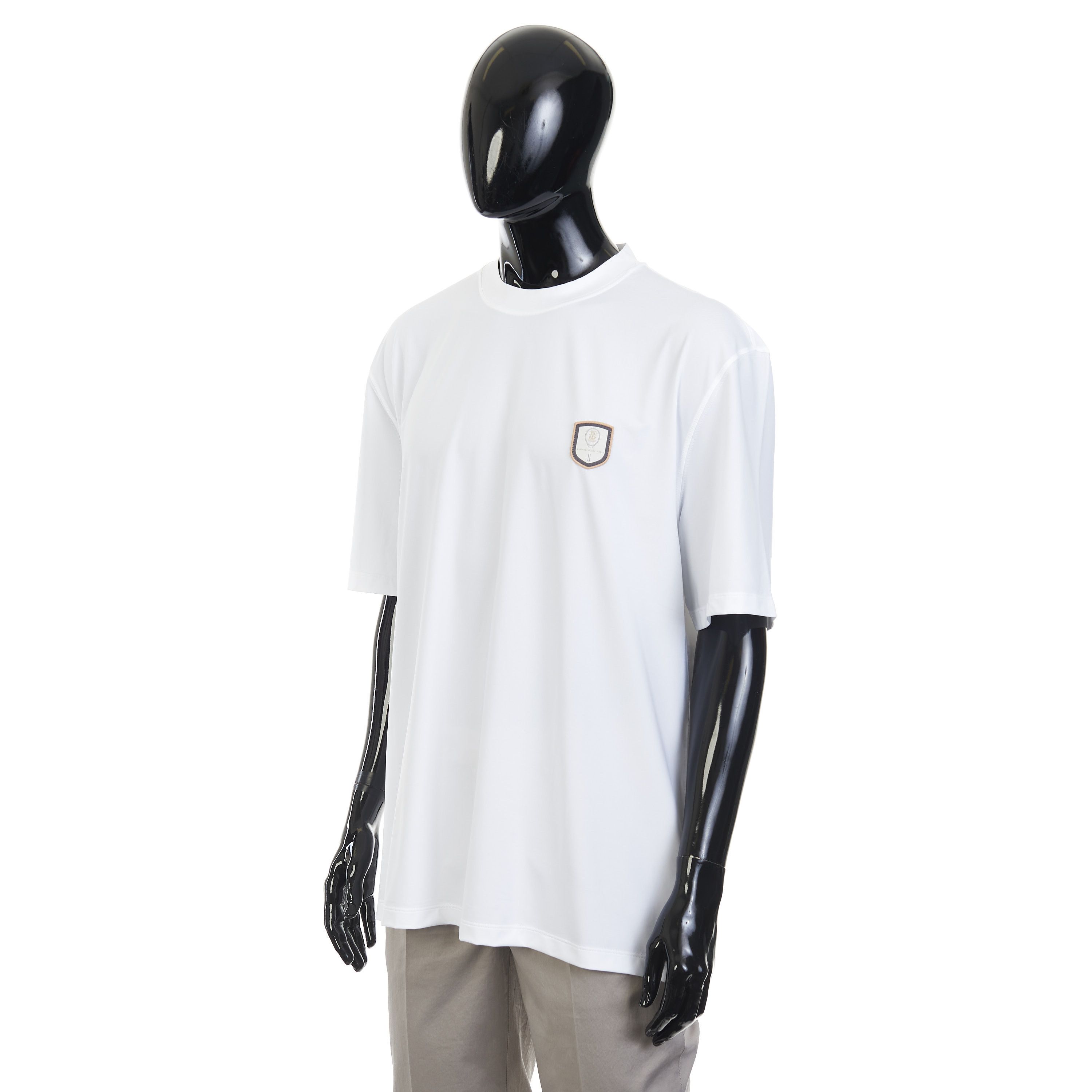 Brunello Cucinelli White Comfort Nylon Crew Neck Tshirt - Logo Size 3XL Size US XXL / EU 58 / 5 - 2 Thumbnail