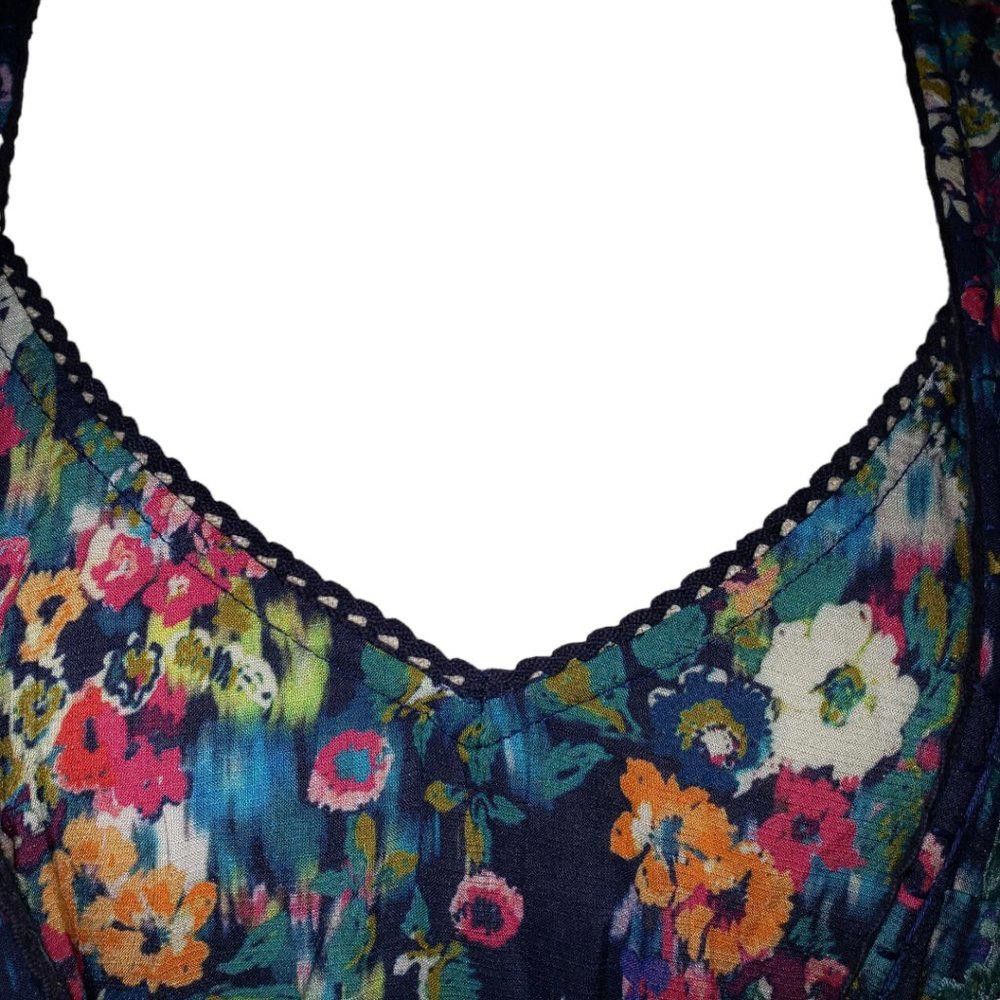 Sundae School CT342 Sundance two-piece Mini Blue Floral Flare Dress L Size L / US 10 / IT 46 - 7 Thumbnail