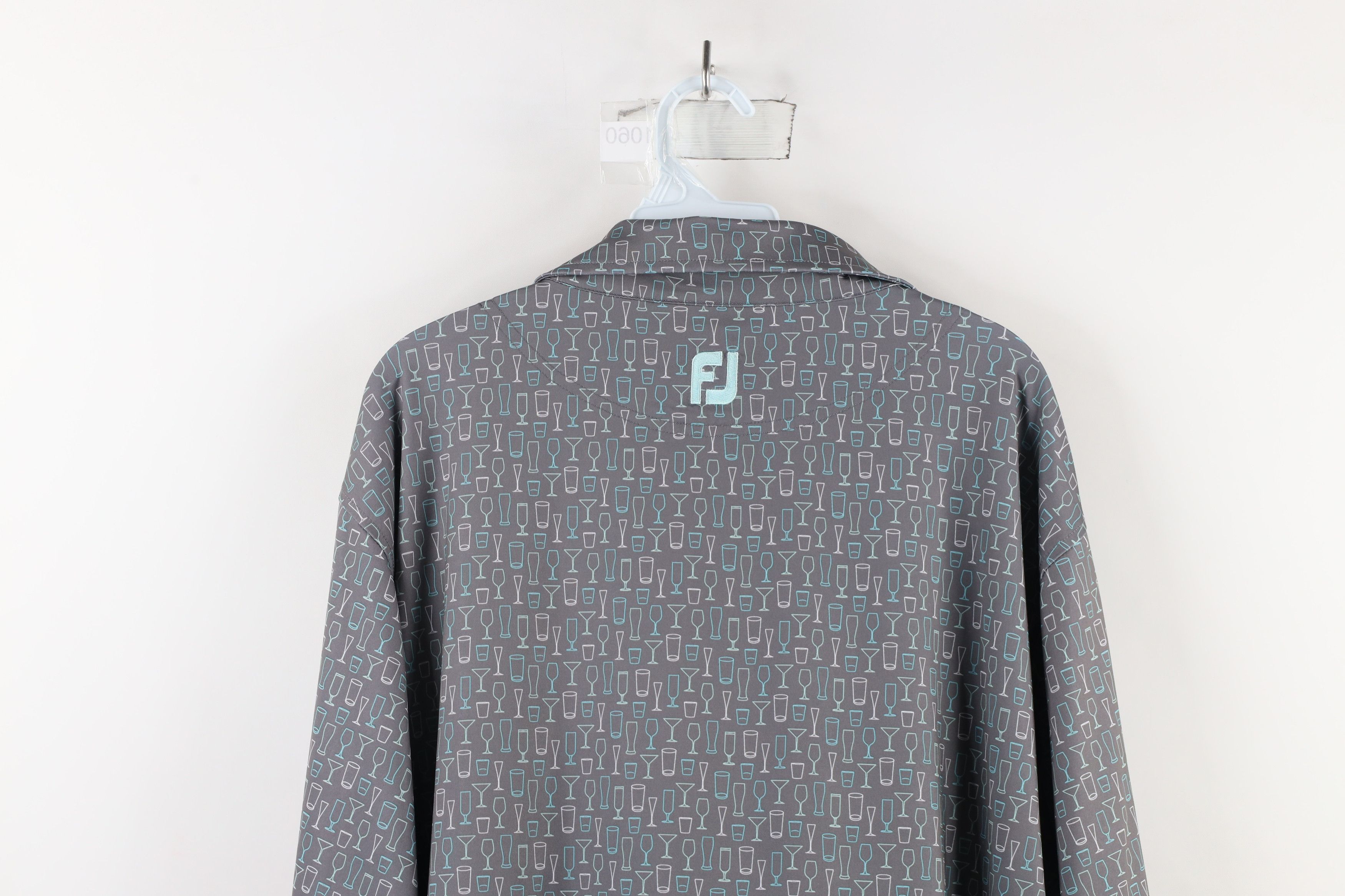 Footjoy × Vintage FootJoy All Over Print Stretch Collared Golf Polo Shirt Size US XXL / EU 58 / 5 - 8 Thumbnail