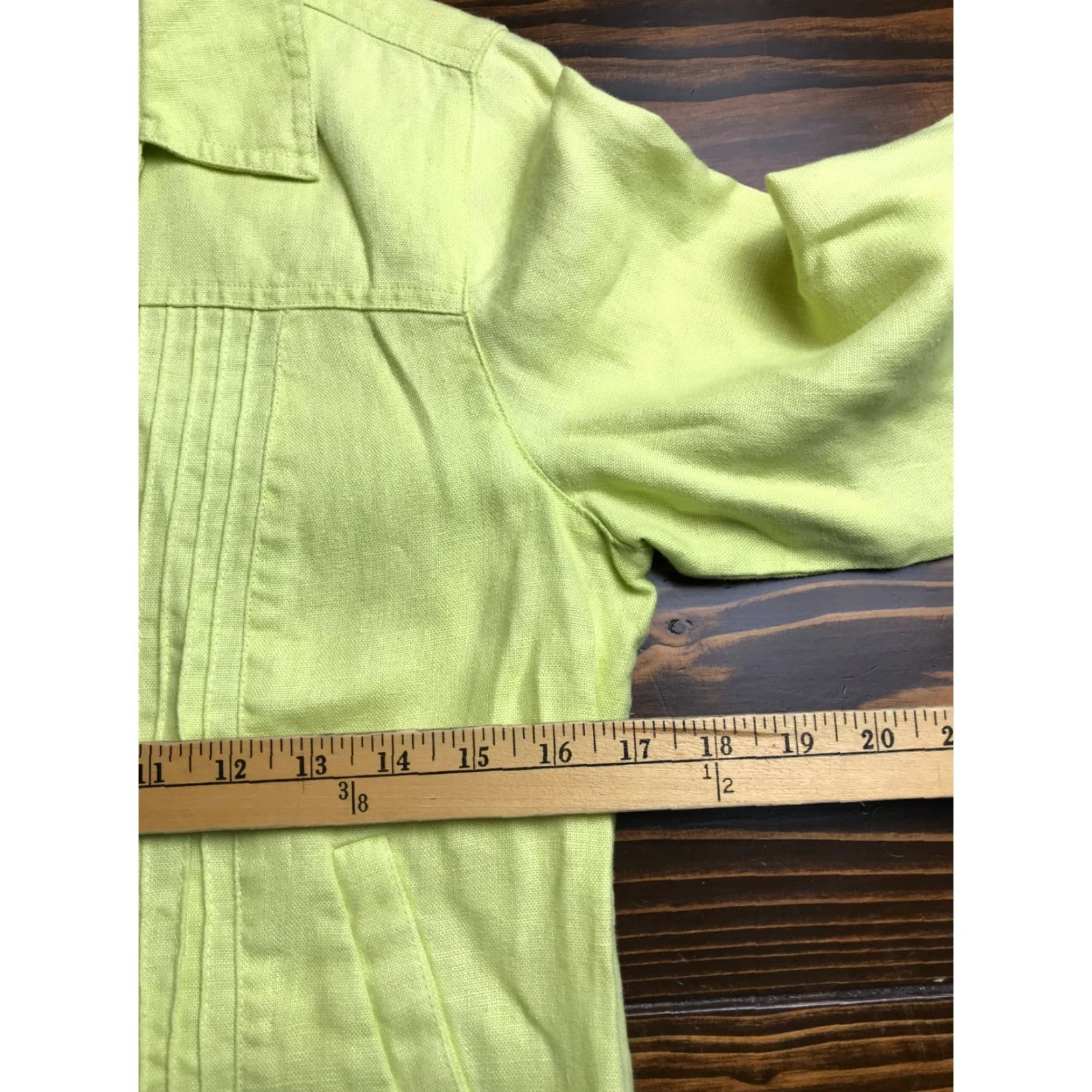 Vintage Relativity Jacket Women's Size Medium Green 100% Linen Button Up Regular Jacket Mens? No, Women. Size M / US 6-8 / IT 42-44 - 3 Thumbnail