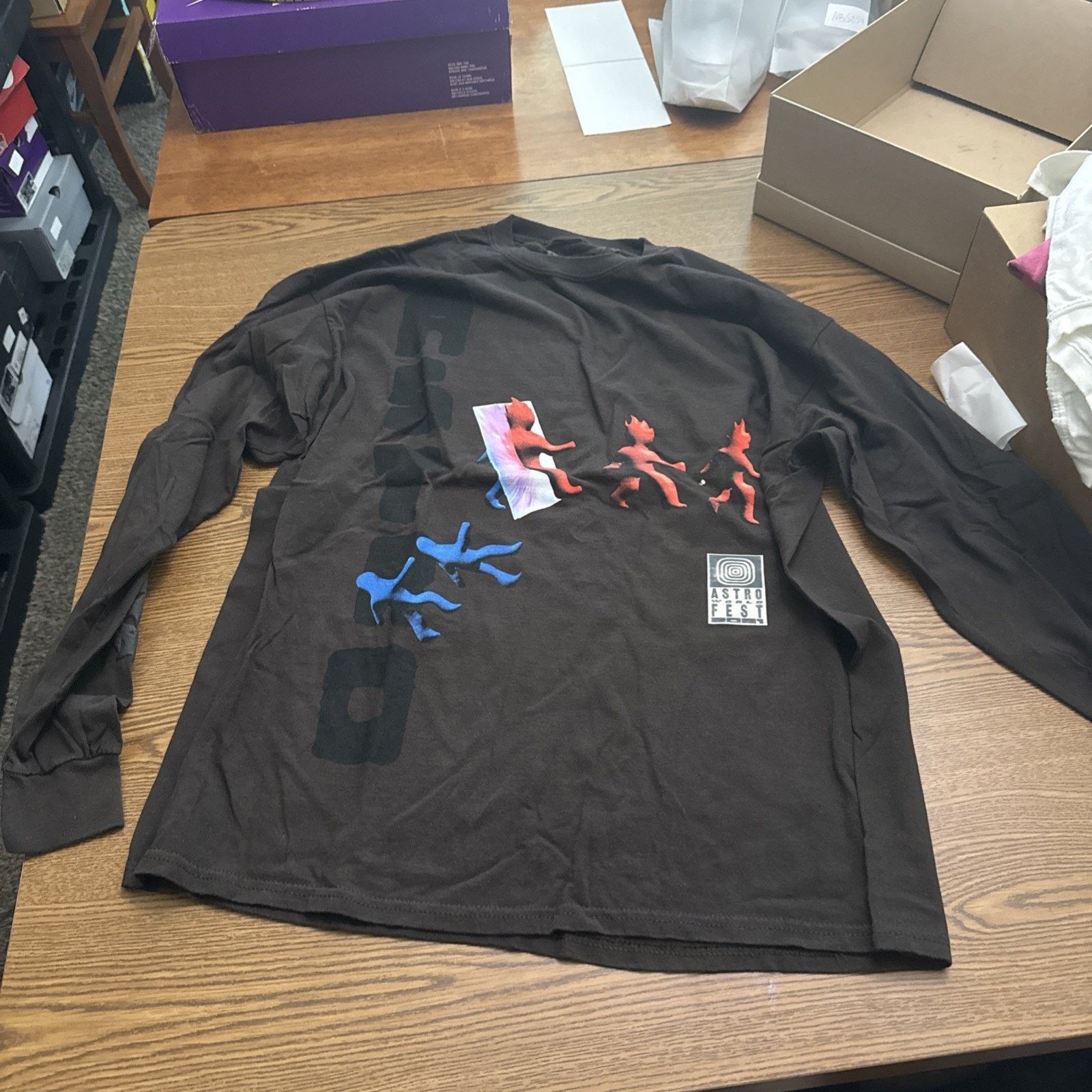 Travis Scott Astroworld Brown Long Sleeve | Grailed