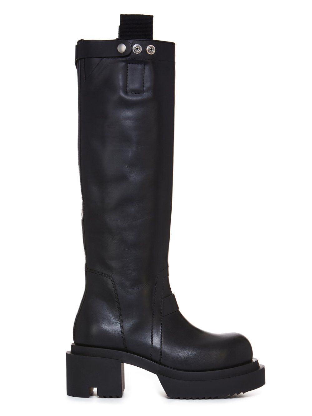 image of Rick Owens Boots Tractor Kiss Creeper Lunar Leather in Black, Men's (Size 9)