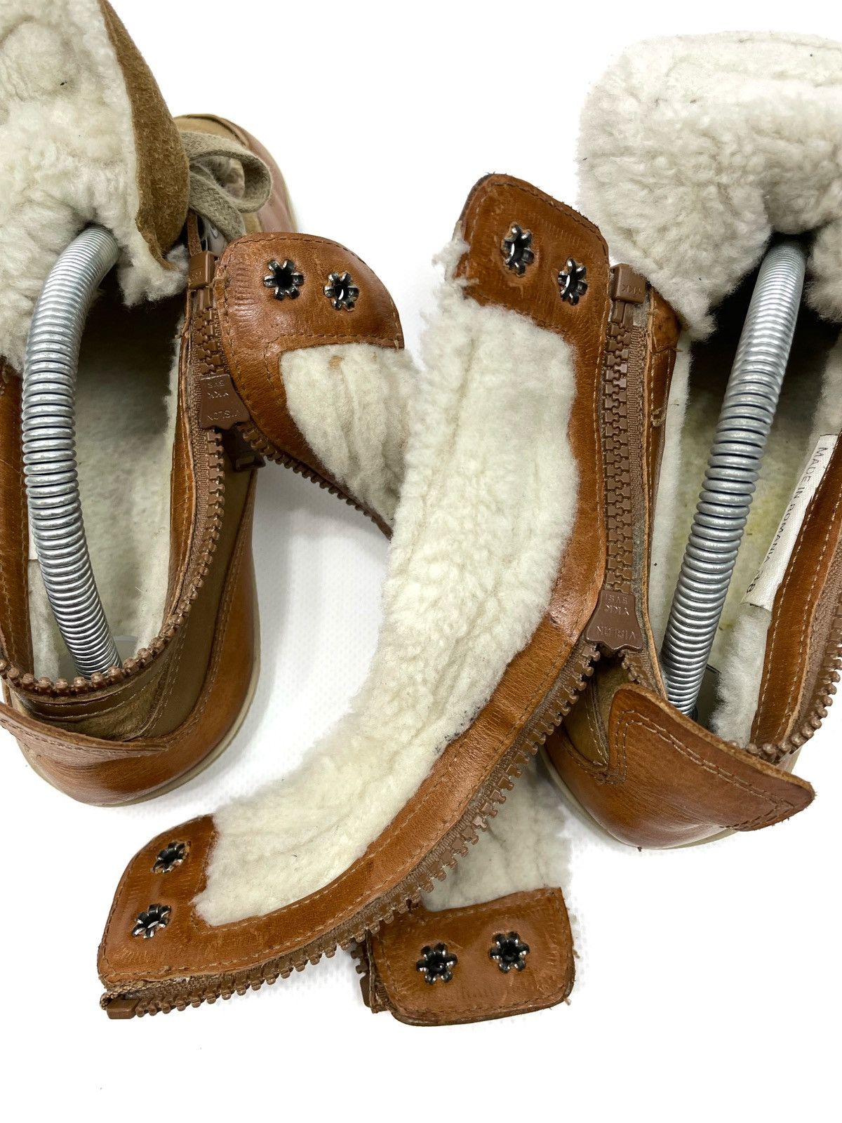 Burberry Burberry Archive Shearling-Lined Leather High-Top Sneakers Size US 8 / IT 38 - 4 Thumbnail