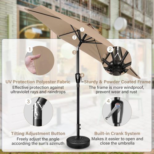 Designer × Homemade 7.5ft Patio Outdoor Table Market Yard Umbrella with Push But Size US L / EU 52-54 / 3 - 5 Thumbnail