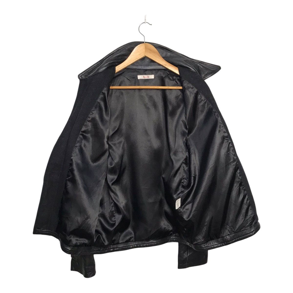 Japanese Brand × Vintage Stimulus wool Half Leather Black Jacket Size US M / EU 48-50 / 2 - 5 Thumbnail