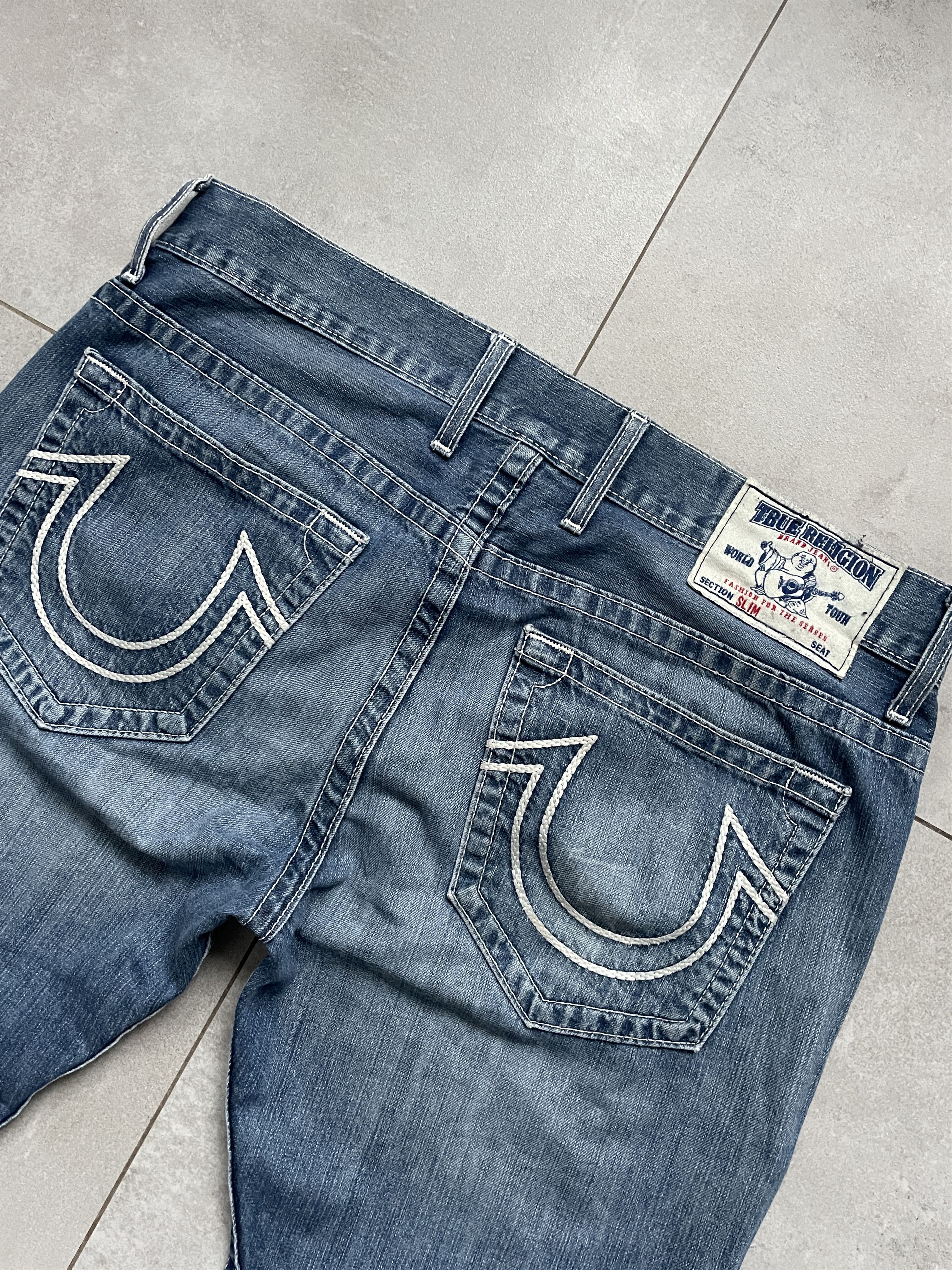 True Religion Y2K TRUE RELIGION STRAIGHT LIGHT BLUE DISTRESSED JEANS Size US 38 / EU 54 - 1 Thumbnail