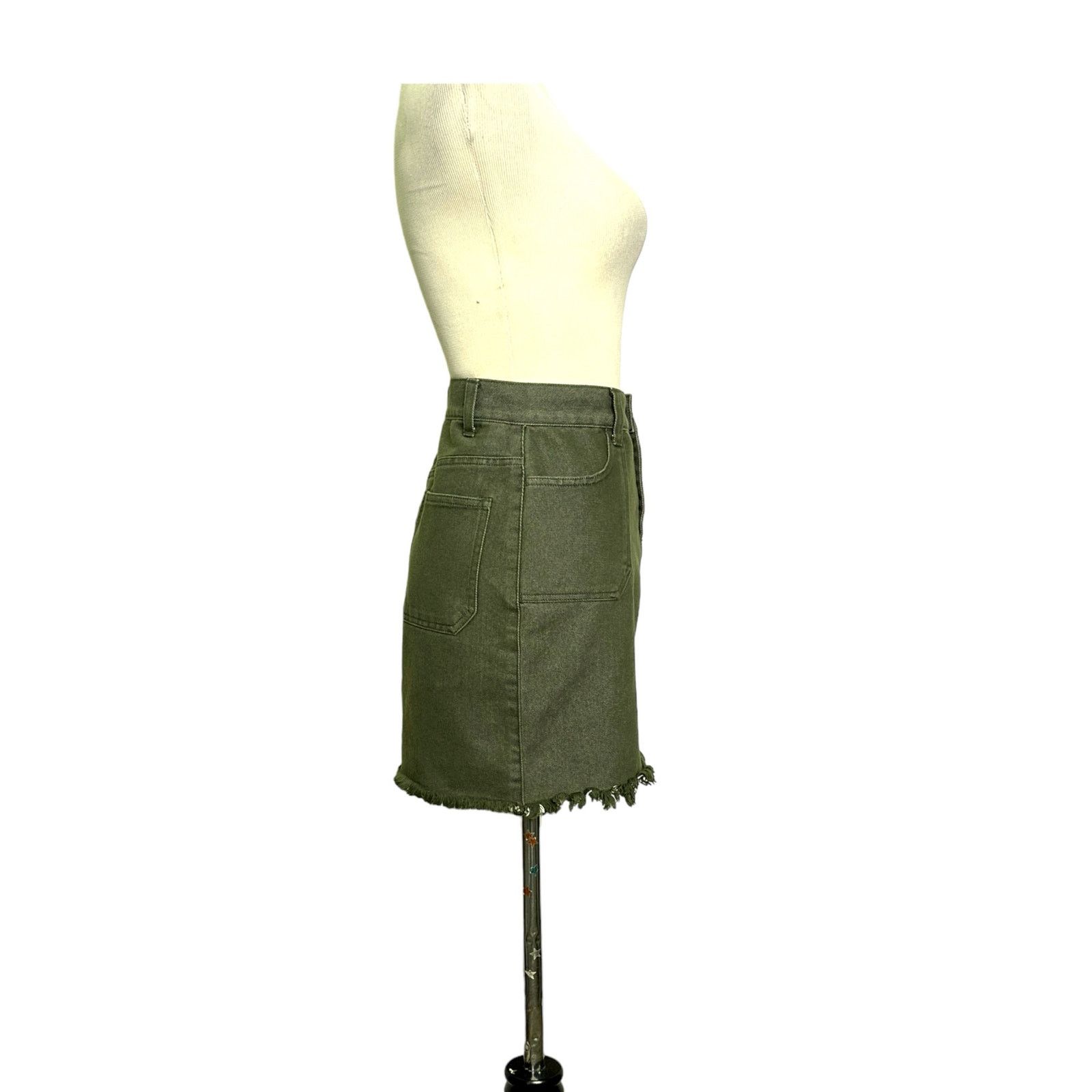 Esprit Esprit Y2K green denim Y2K raw hem mini skirt size 2 Size 26" / US 2 / IT 38 - 9 Thumbnail