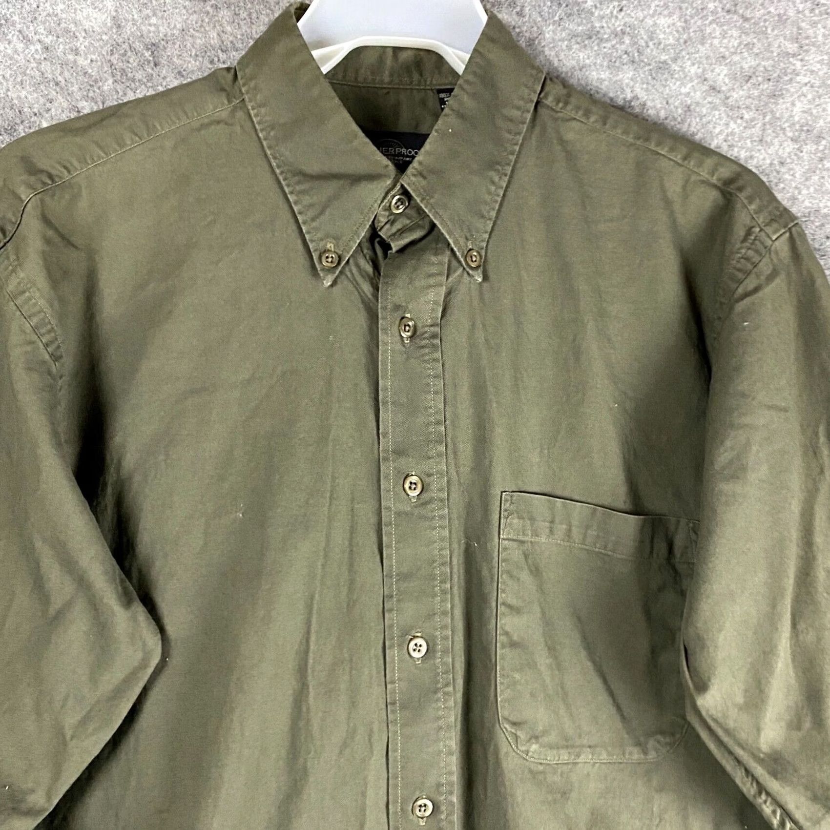 Weatherproof Weatherproof Button-Up Shirt M Long Sleeve Green 100% Cotton Mens Regular Fit Shirt Size US M / EU 48-50 / 2 - 2 Thumbnail
