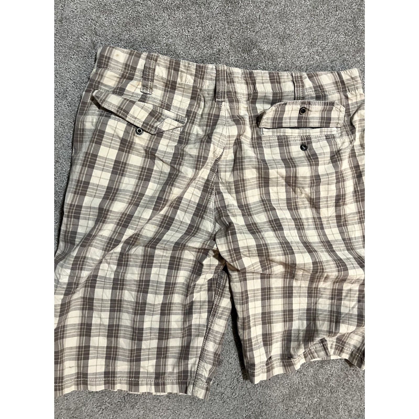 Express VINTAGE Express Mens Shorts Size 30 Cotton Casual Flat Front Zipper Fly Summer Tan Size US 30 / EU 46 - 3 Thumbnail
