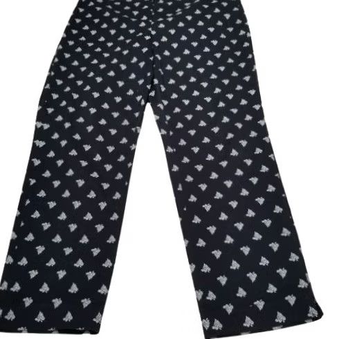J. Jill J.Jill Womens Black White Paisley Print Crop Trouser Pants Size 10 Straight Leg Size 32" / US 10 / IT 46 - 2 Thumbnail