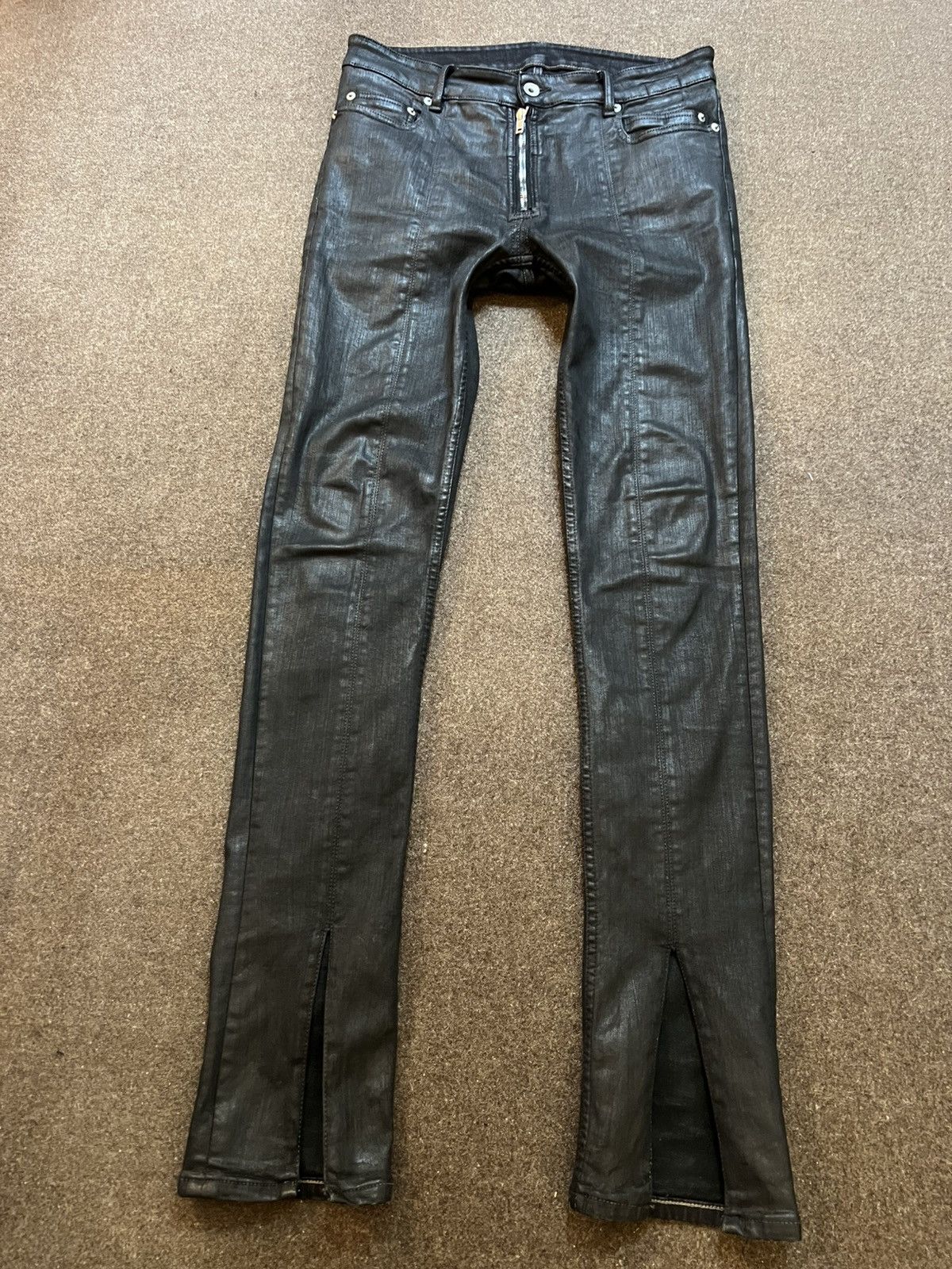 Rick Owens Rick Owens FW20 Tyrone Slit Cut Waxed Denim Size US 30 / EU 46 - 2 Thumbnail