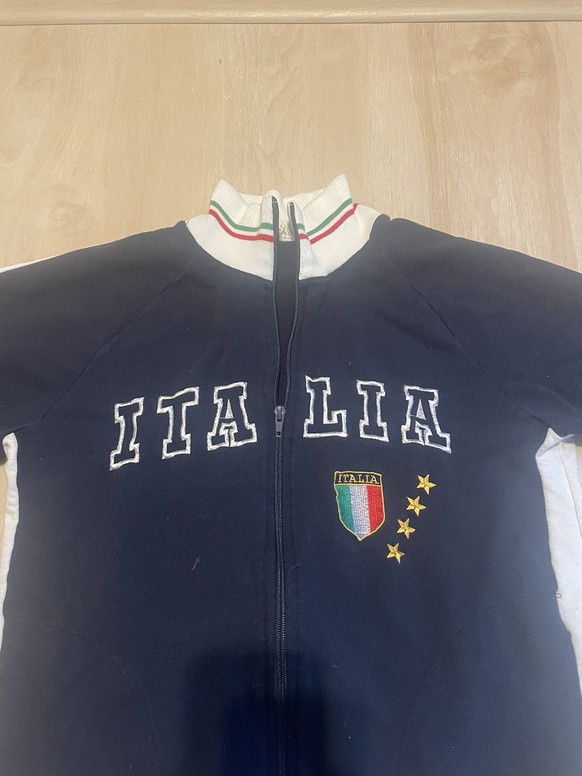 Vintage Vintage 90’s Y2K Style Navy and white Italy track jacket Size L / US 10 / IT 46 - 3 Thumbnail