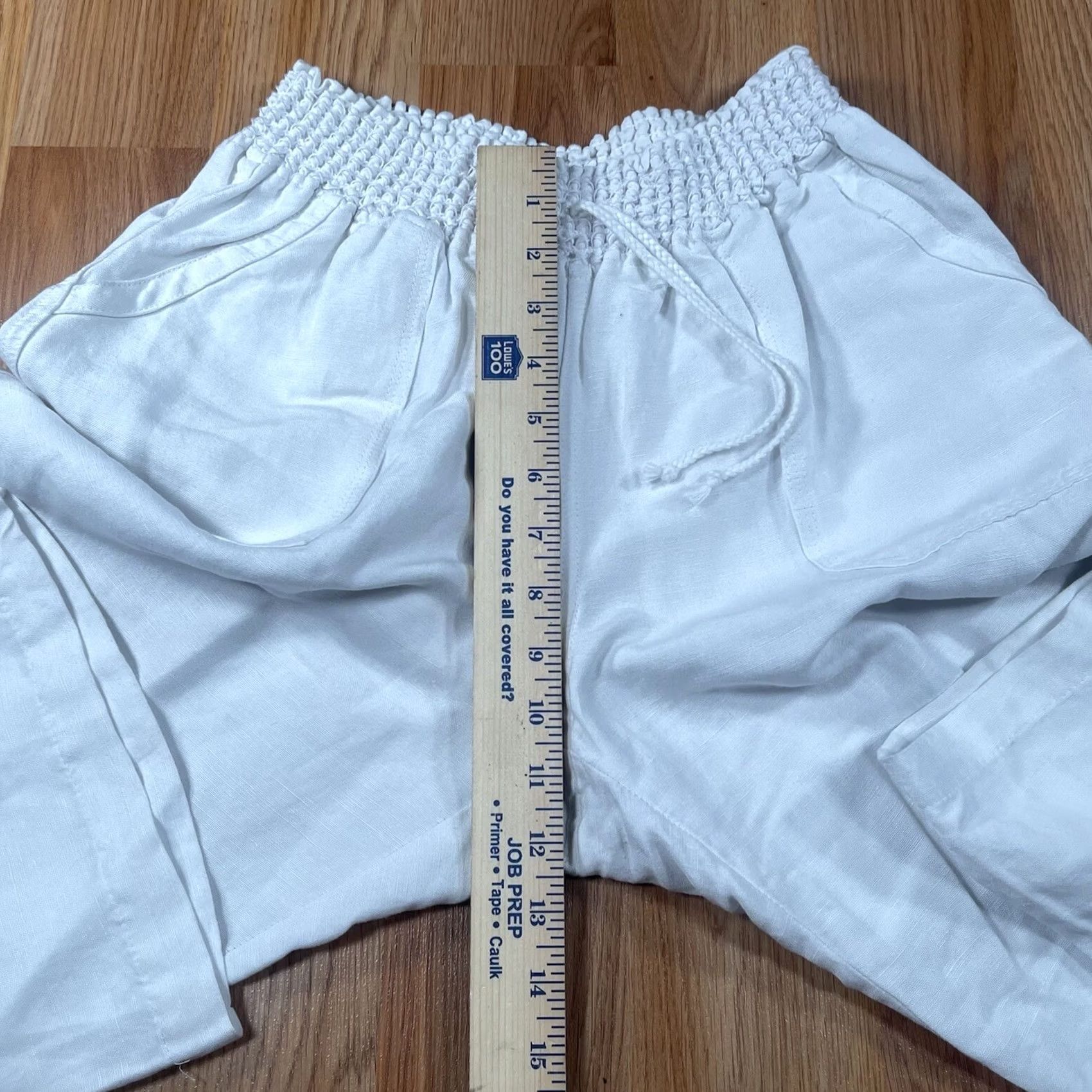 Vintage Christopher & Banks Pants Womens M Medium Linen Blend Adjustable Drawstring Pockets Size 32" / US 10 / IT 46 - 3 Thumbnail