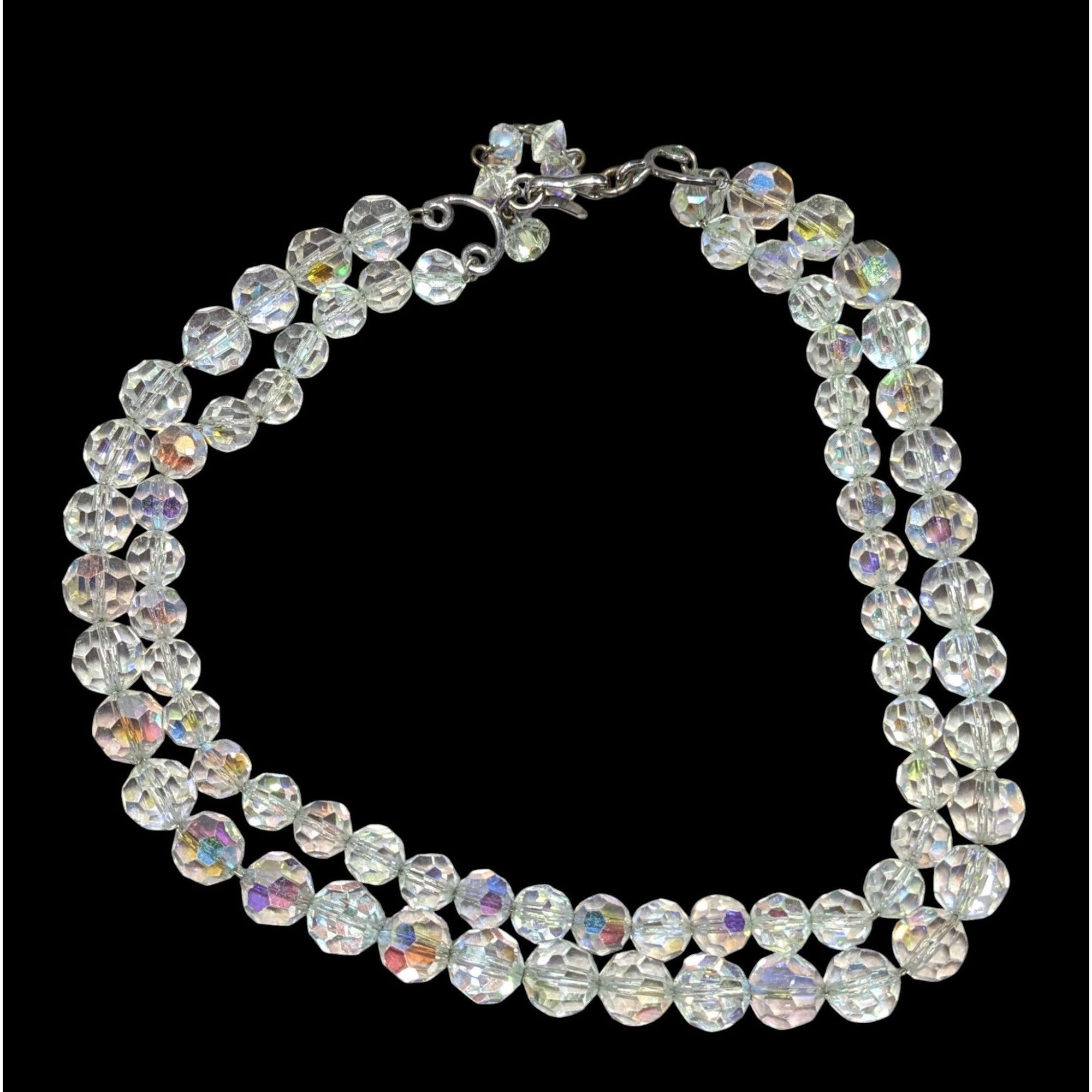 Other Vintage Double-Strand Aurora Borealis Crystal Bead Necklace Size ONE SIZE - 1 Thumbnail