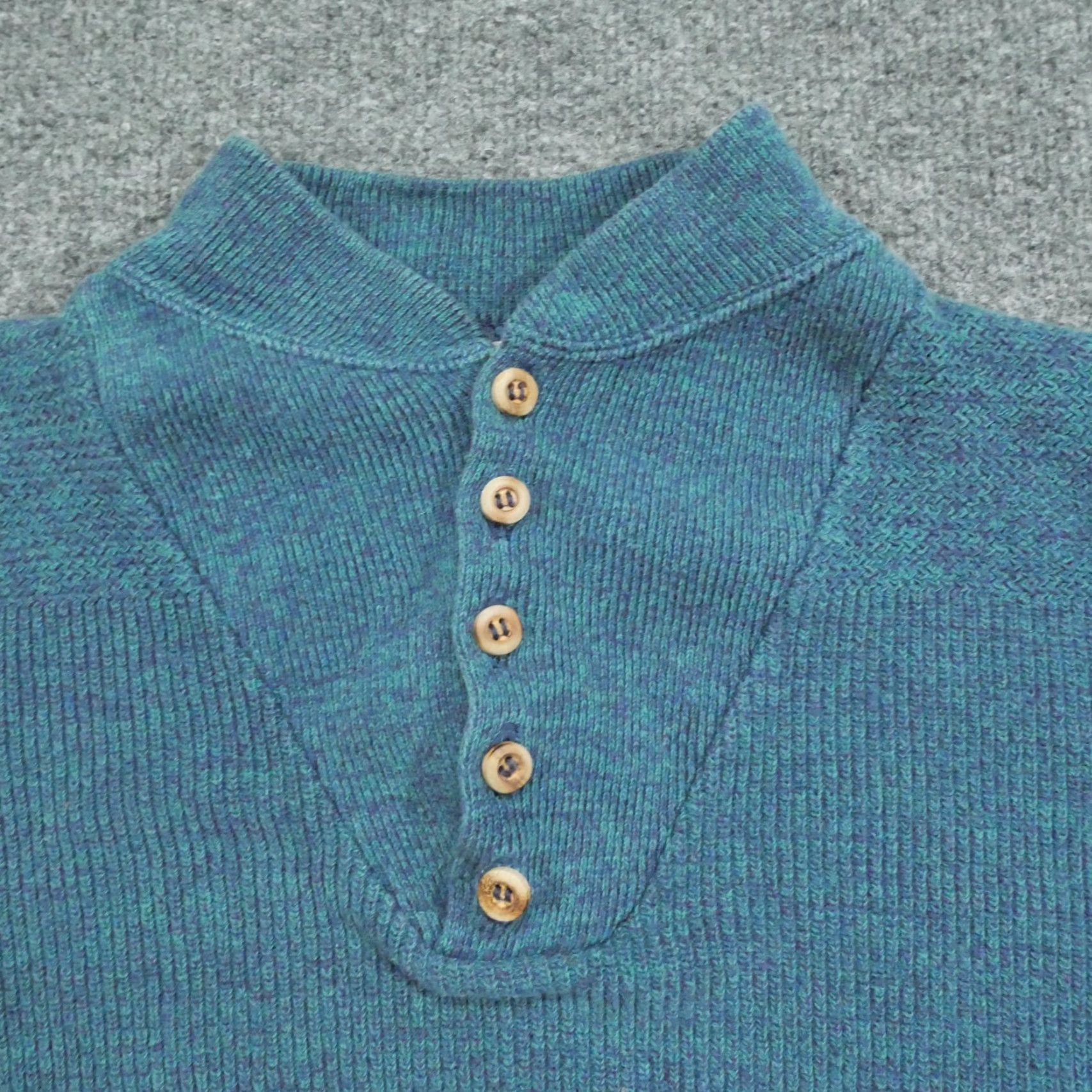 Vintage VINTAGE Cabela's Sweater Mens Large Blue Teal Henley Button Cotton Outdoors Hunt Shirt Size US L / EU 52-54 / 3 - 2 Thumbnail
