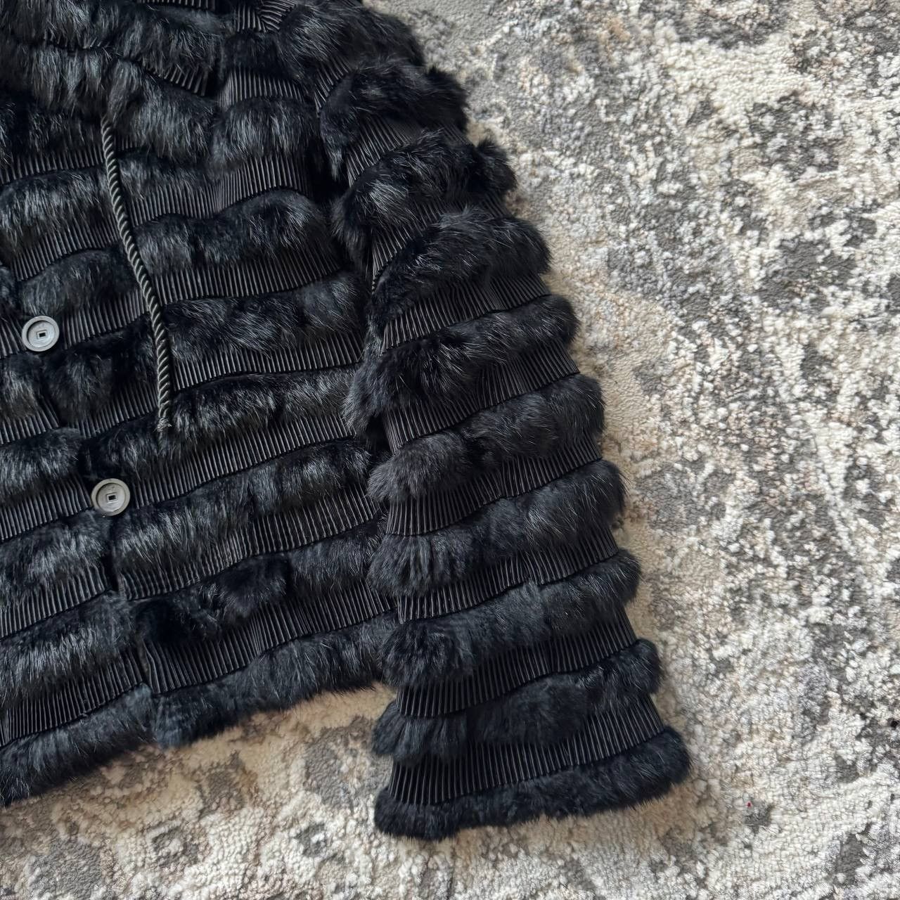 Emporio Armani Rare Emporio Armani Rabbit Fur Glam Black Jacket Size M / US 6-8 / IT 42-44 - 4 Thumbnail