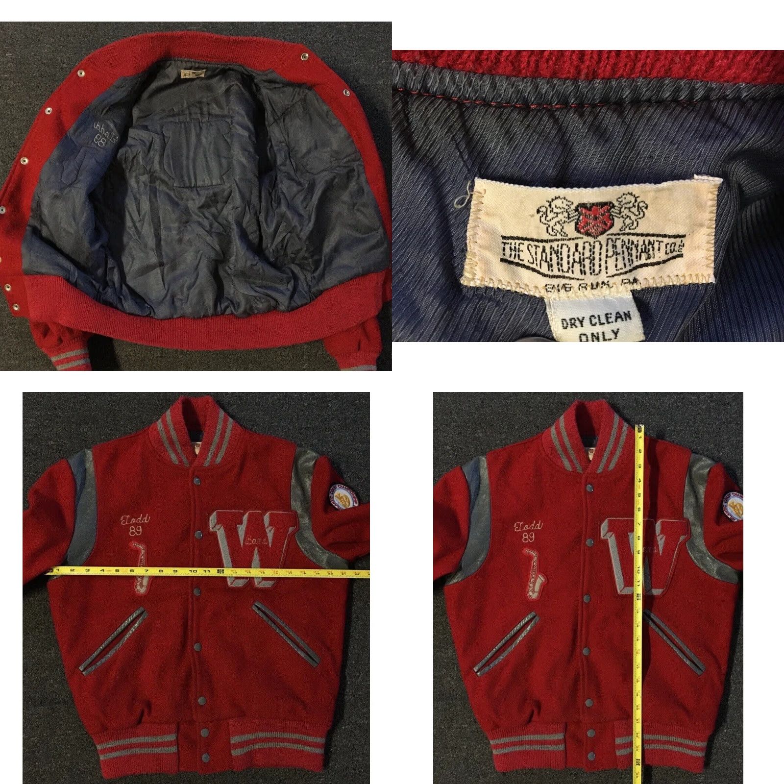 Vintage VINTAGE Varsity Jacket S Red 80s 90s Band Letterman Wool USA Chain Stitch Men Small College Football Basketball Grunge School Track Team Bomber Combo Size US S / EU 44-46 / 1 - 9 Thumbnail