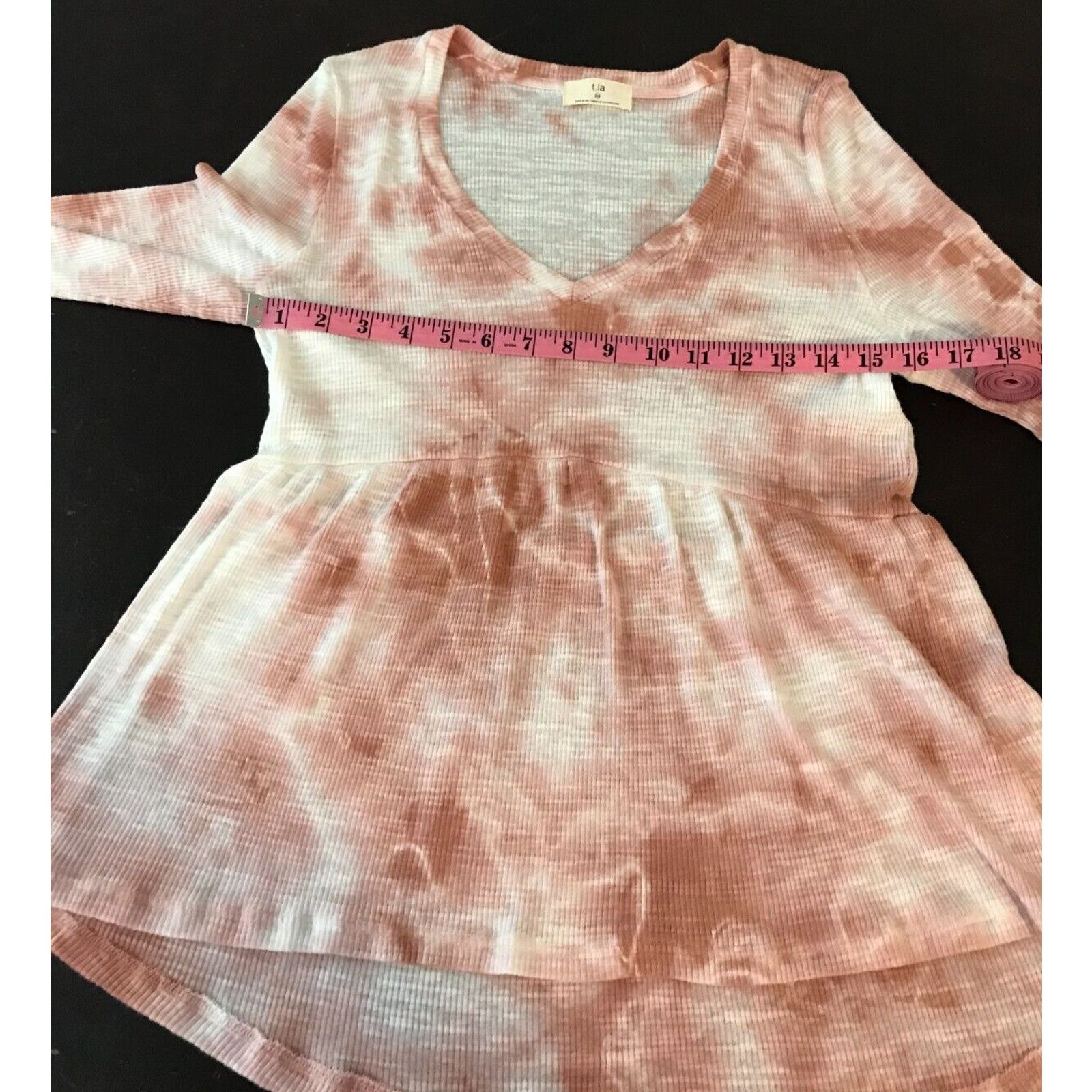 Anthropologie Anthropologie t.la Jill Babydoll Tie-Dye Pink/White Top Size XS / US 0-2 / IT 36-38 - 6 Thumbnail