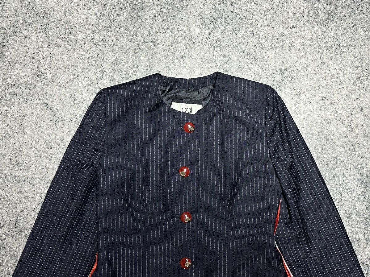 Vintage Vintage Gai Mattiolo Italy Red Stripes Blazer Jacket Size L / US 10 / IT 46 - 2 Thumbnail