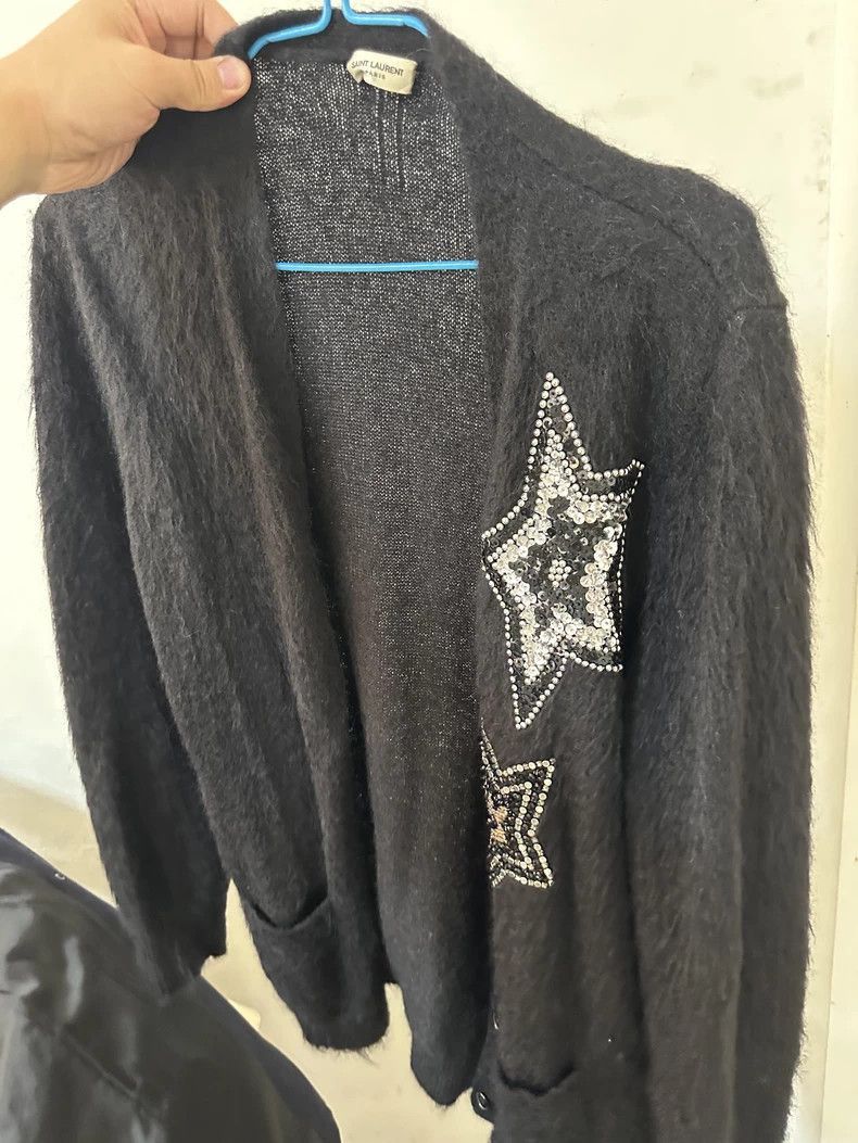 Saint Laurent Paris YSL Black Star Embellished Cardigan- Size US M / EU 48-50 / 2 - 4 Thumbnail