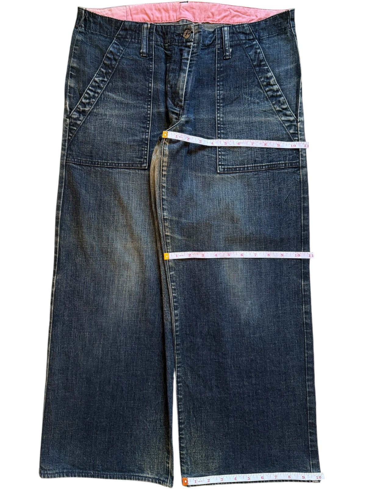 Evisu × Japanese Brand Vintage Evisu Donna Seagull Pocket Baggy Jean Shorts Size 33" - 16 Thumbnail