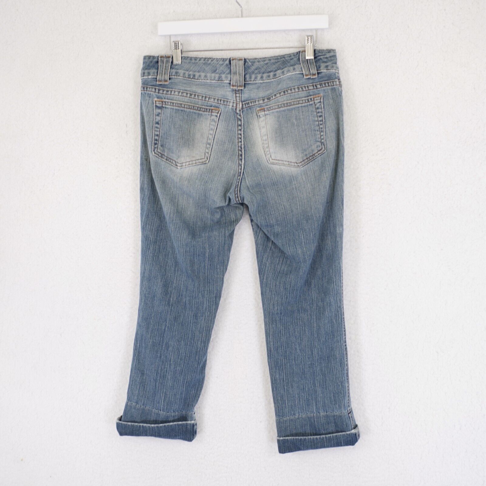 Gap Gap Low Rise Cropped Denim Stone Wash Blue Denim Jeans Size Size 32" / US 10 / IT 46 - 4 Thumbnail