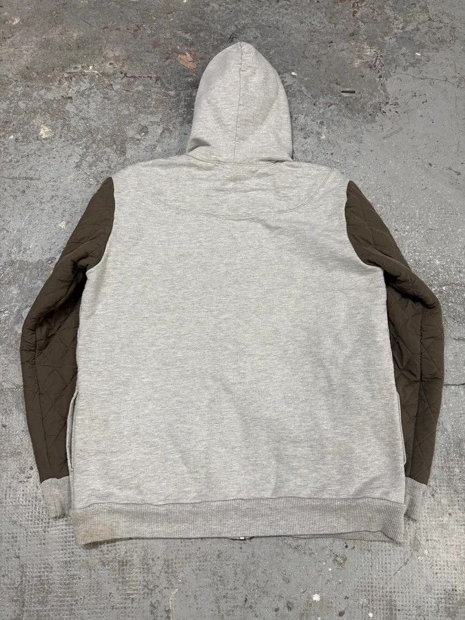 Dries Van Noten × Vintage Dries Van Noten Grey Hybrid Puffer Sleeves Zip-up Sweater Jacket Size US L / EU 52-54 / 3 - 6 Thumbnail