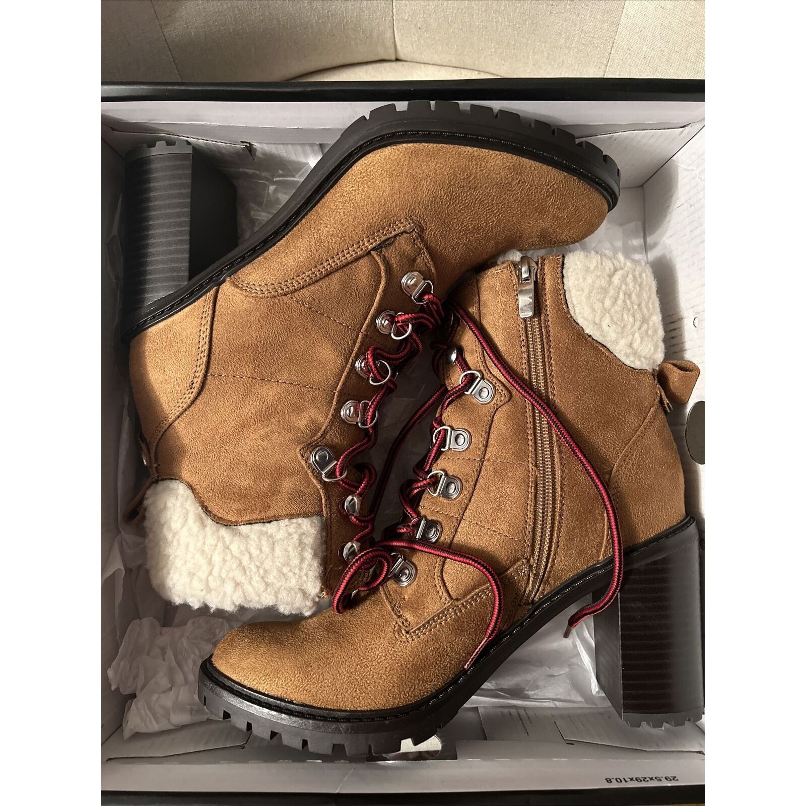 Nine West NEW W/BOX Nine West Peer 2 Sherpa Cuff Ankle Boots Brown 7.5 Size US 7.5 / IT 37.5 - 3 Thumbnail