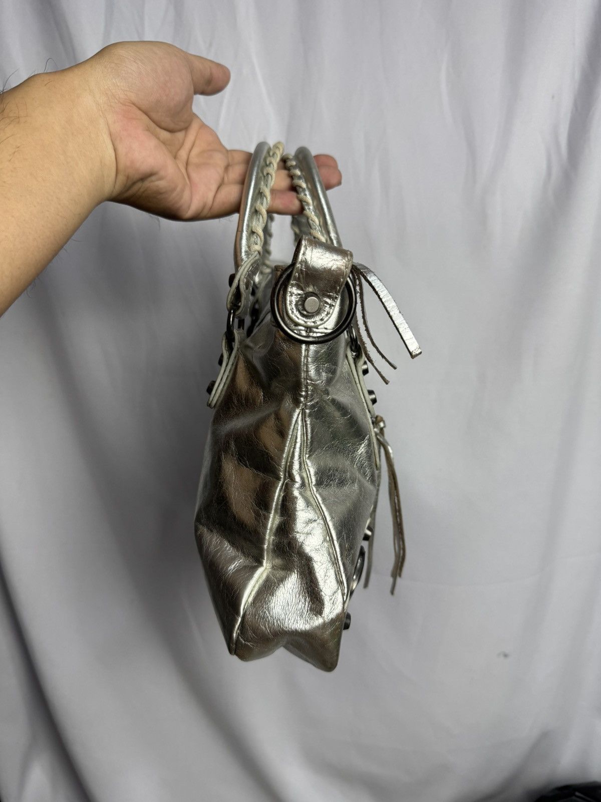 Vintage Leather Silver Bags City Size ONE SIZE - 6 Thumbnail