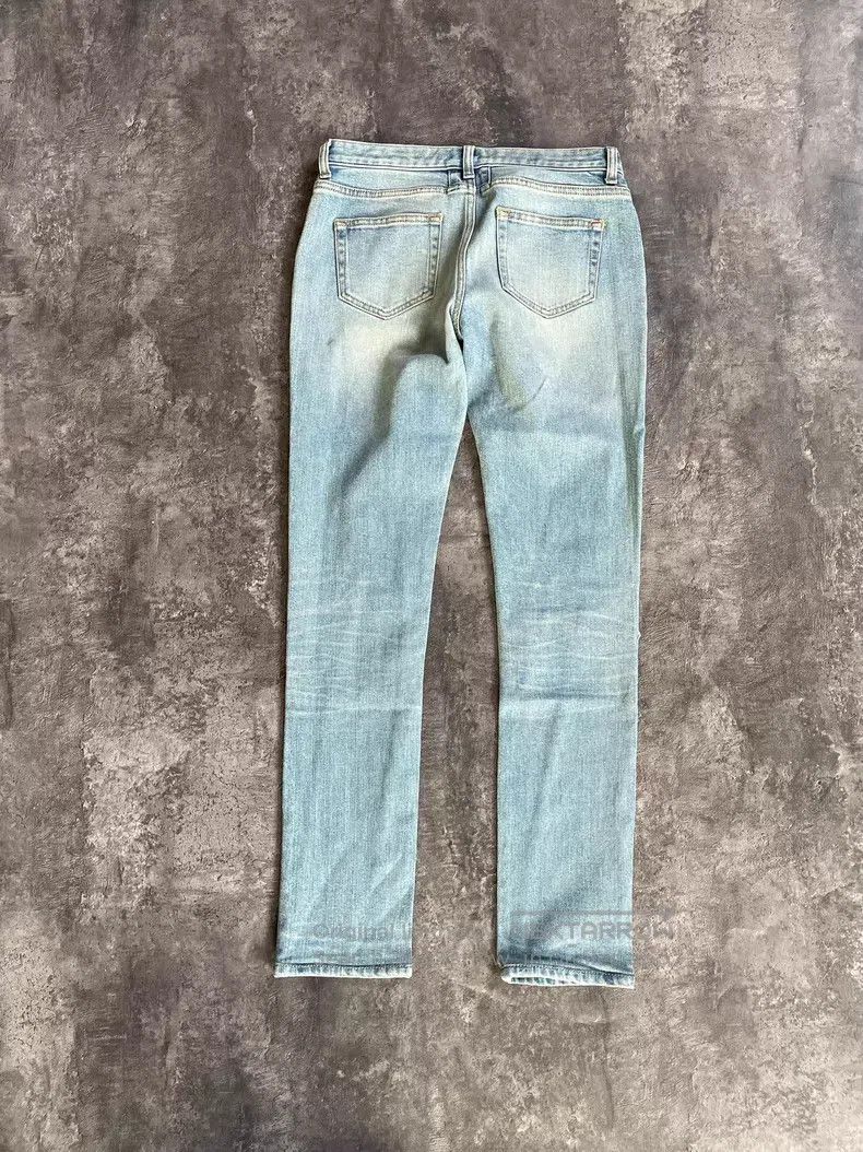 Saint Laurent Paris Saint Laurent Paris Light Blue Faded Cat Whisker Single Kn Size US 27 - 2 Thumbnail