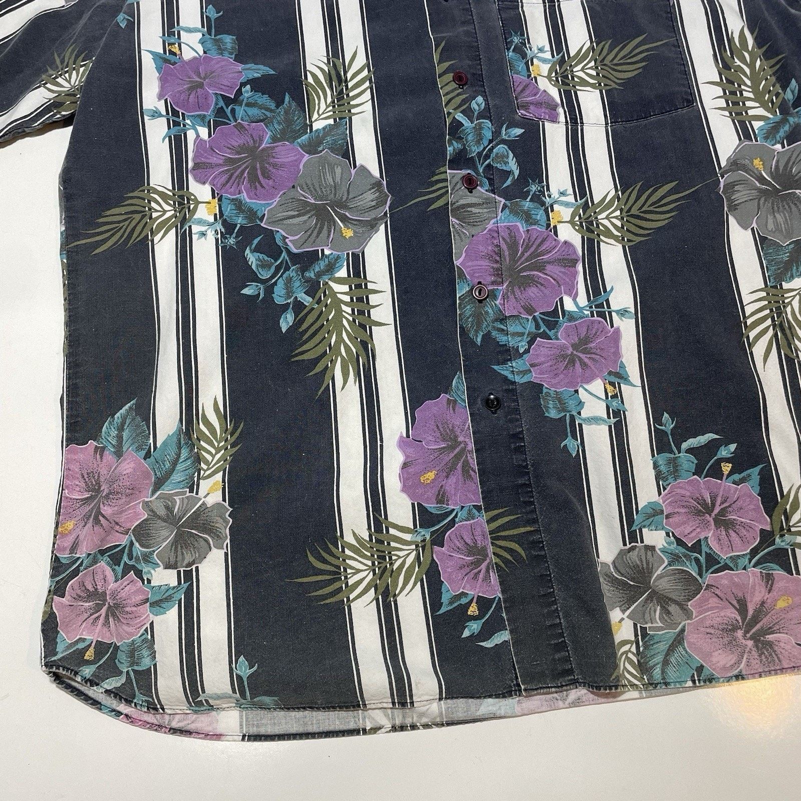 Maui and Sons VTG Maui Trading Co Hawaiian Men’s XL Shirt Hibiscus Stripe Size US XL / EU 56 / 4 - 2 Thumbnail