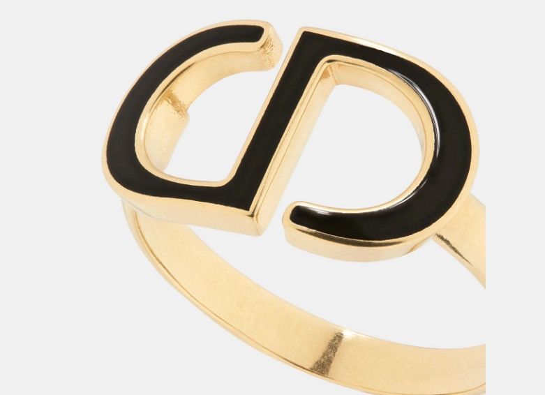 Dior o1w1db11224 Size: OS / Petit CD Ring in Gold & Black Size ONE SIZE - 4 Thumbnail