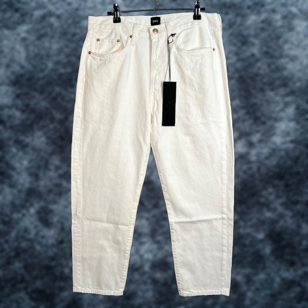 Edwin Edwin Womens Jeans White Crop 25in Inseam Straight Denim 100% Cotton High Rise 31 Regular 5-Pocket Vintage: No Size 24" / US 00 / IT 34 - 1 Thumbnail