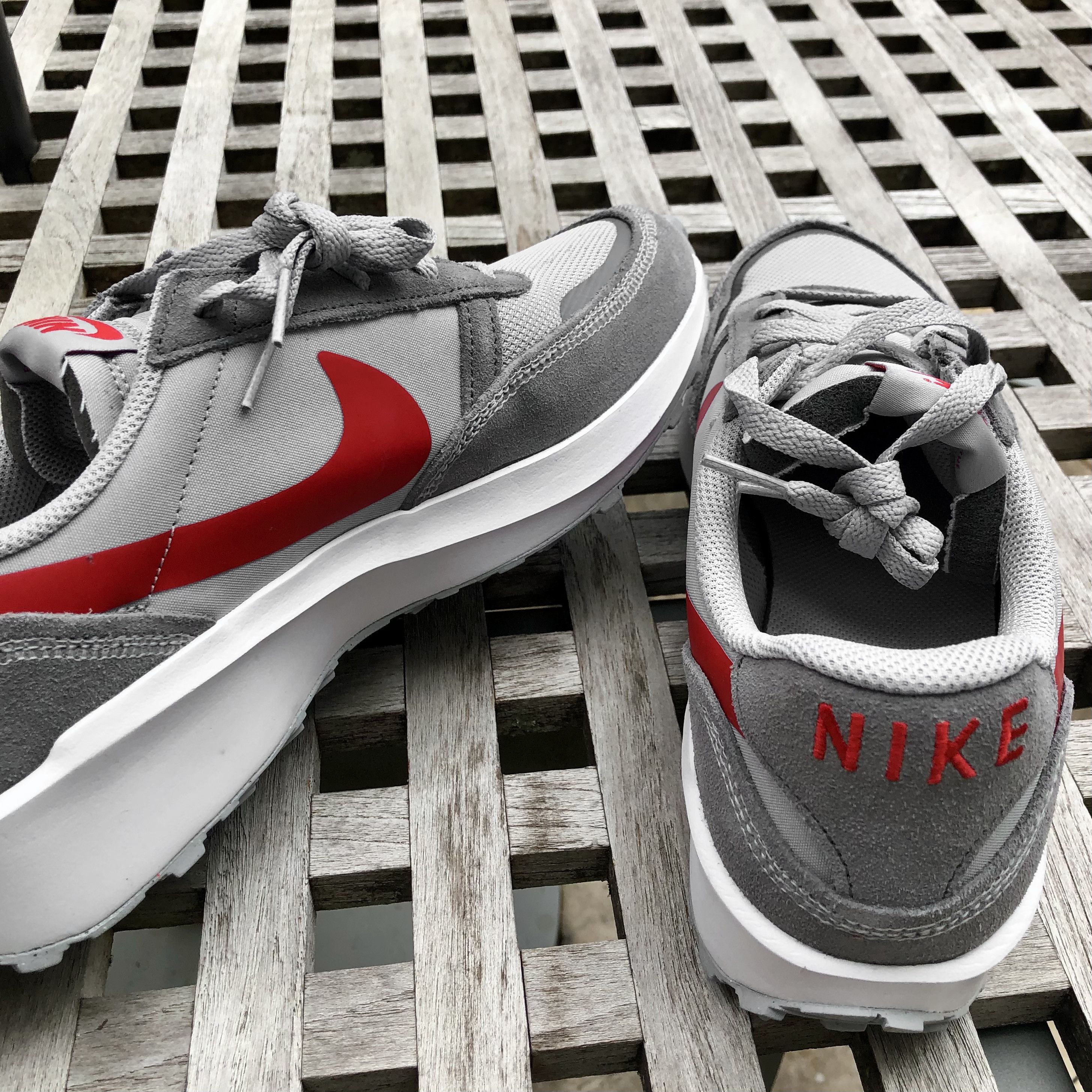 Nike Nike Waffle Nav Gray Red Sneakers Shoes Sz 9.5 Size US 9.5 / EU 42-43 - 5 Thumbnail