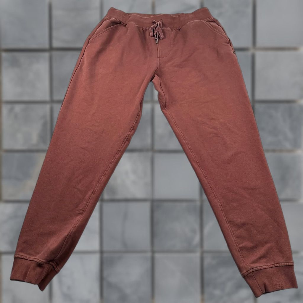 Cuts CUTS Men's Pants Joggers Regular Medium Rust Brown Polyester Cotton Spandex Drawstring Waist Pockets Tapered Size US 31 - 1 Thumbnail