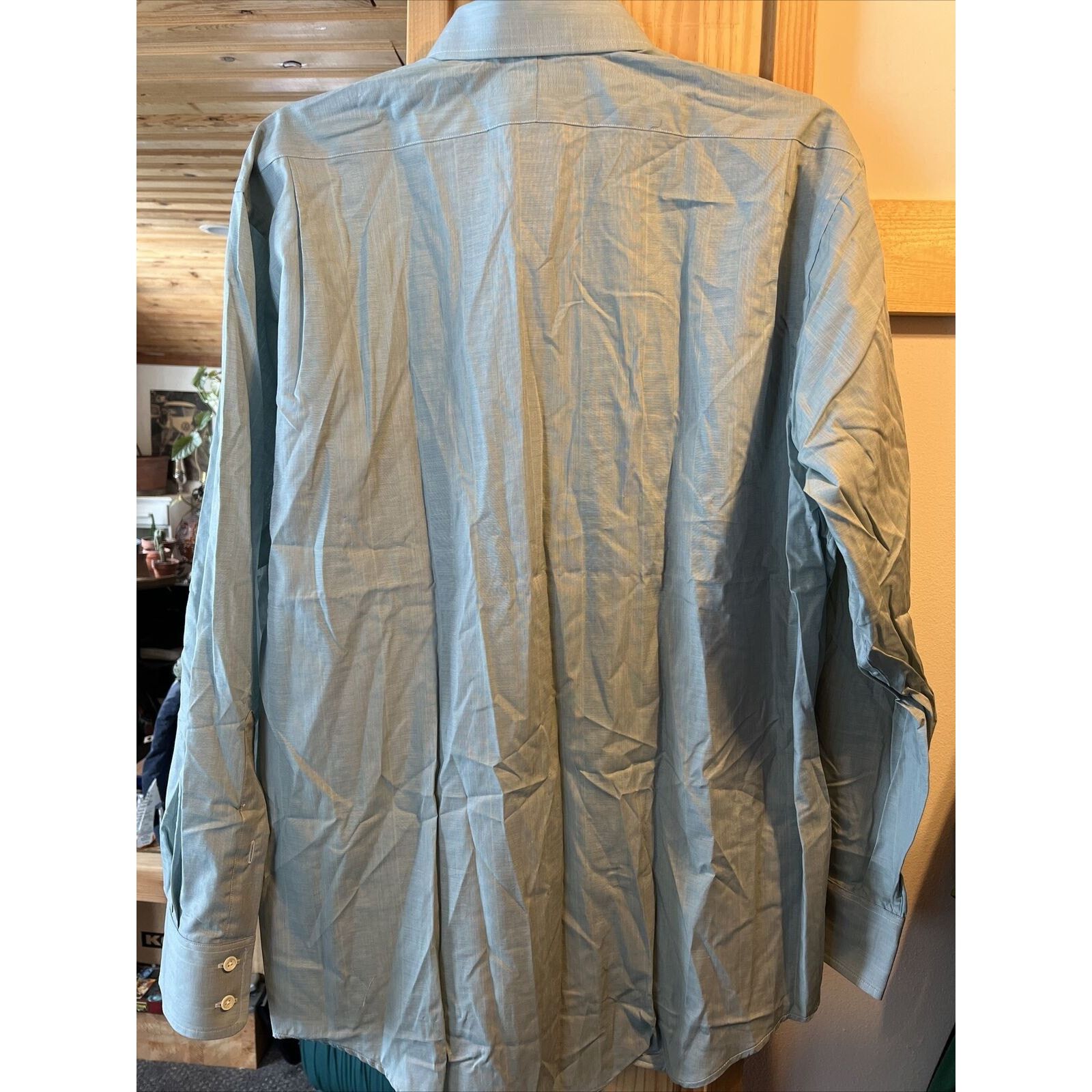 Burberry Burberry Men’s 16.5 34 Green Grey LS Button Up Cotton Shirt Size US L / EU 52-54 / 3 - 11 Thumbnail
