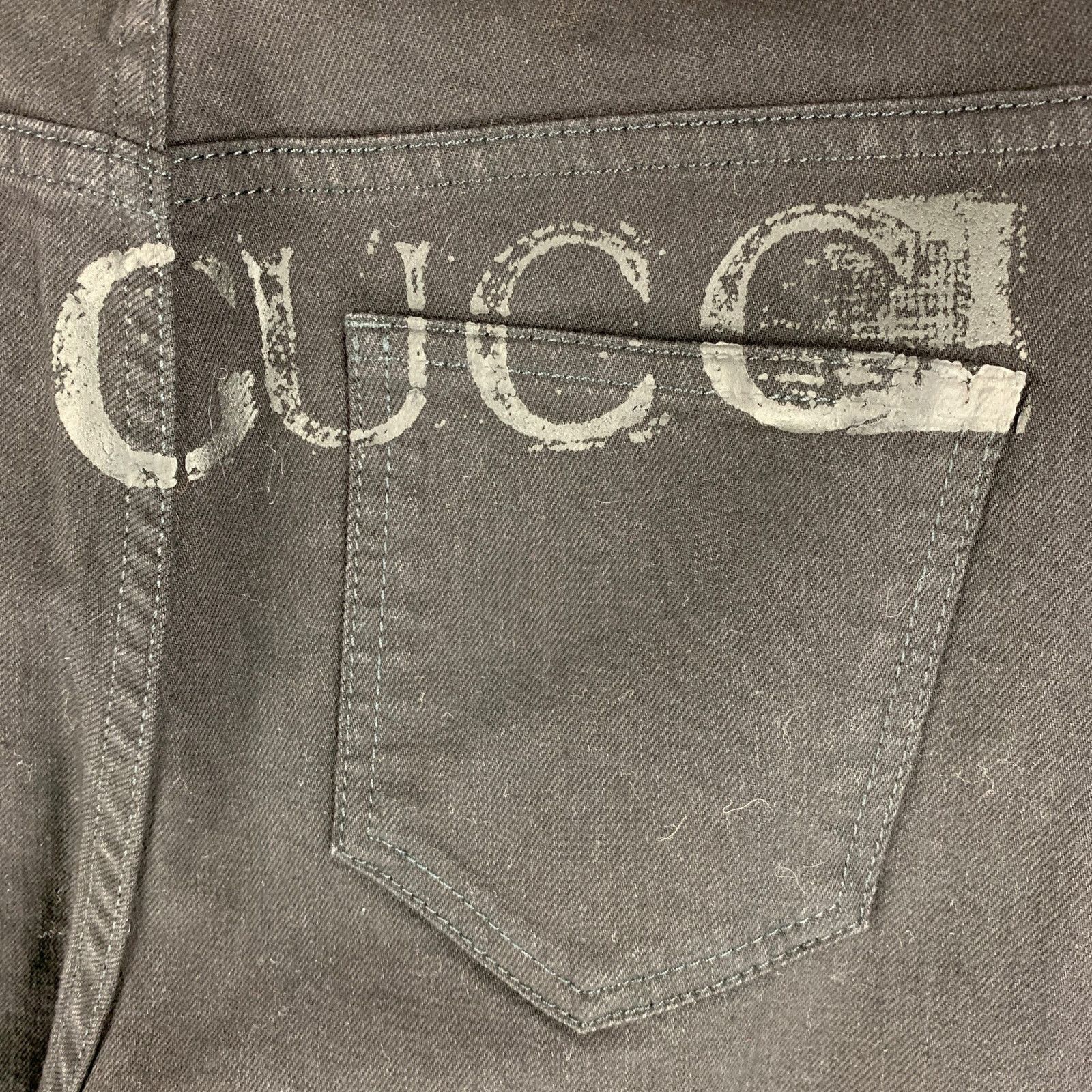 Gucci GUCCI Size 28 Black Embroidery Cotton Skinny Jeans Size US 28 / EU 44 - 4 Thumbnail