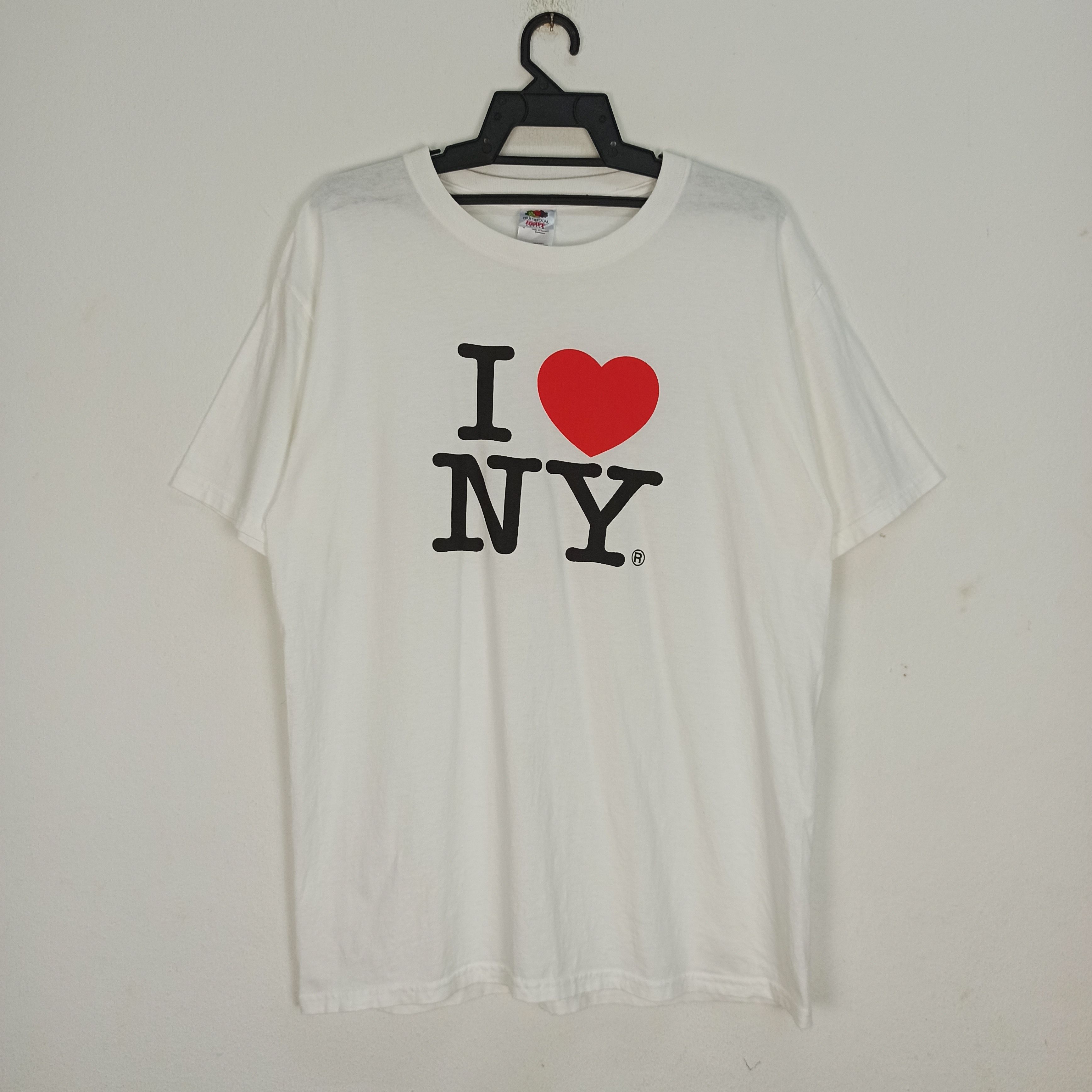 image of Fruit Of The Loom x I Love Ny Vintage I Love Ny Tshirt in White, Men's (Size Large)