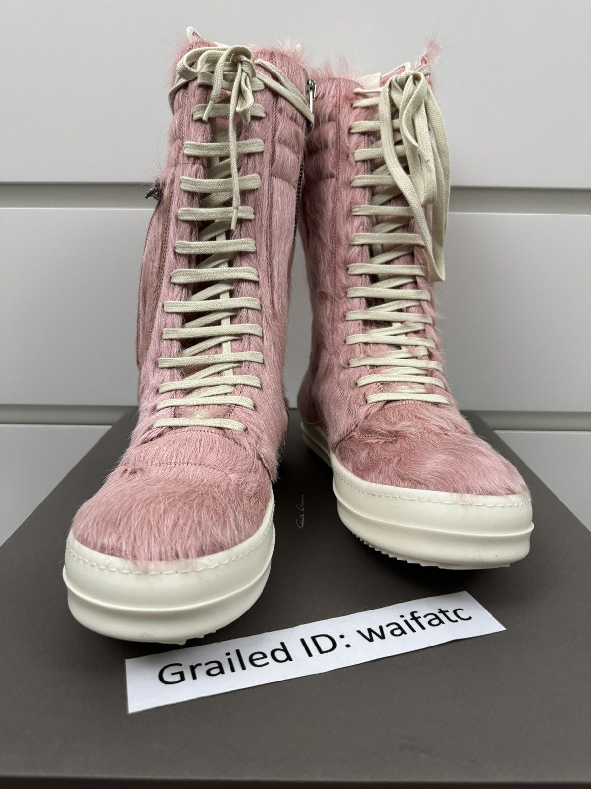 Rick Owens RICK OWENS LEATHER PONY PINK MILK CARGOBASKETS Size US 9 / EU 42 - 2 Thumbnail