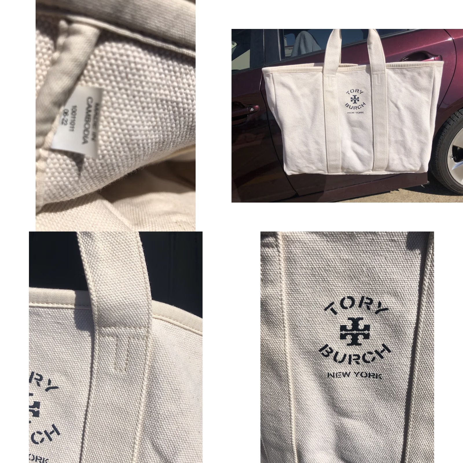 Tory Burch Tory Burch Tote Bag Canvas Small Mercer Natural Ivory Size ONE SIZE - 8 Thumbnail