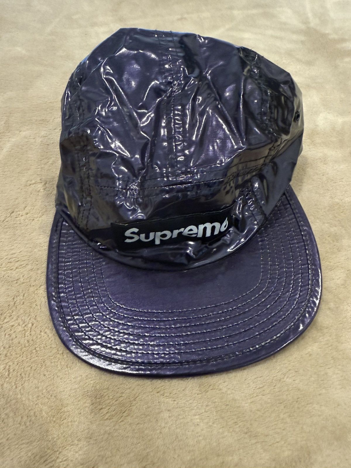 Supreme Supreme Purple Metallic Nylon Hat Size ONE SIZE - 1 Thumbnail