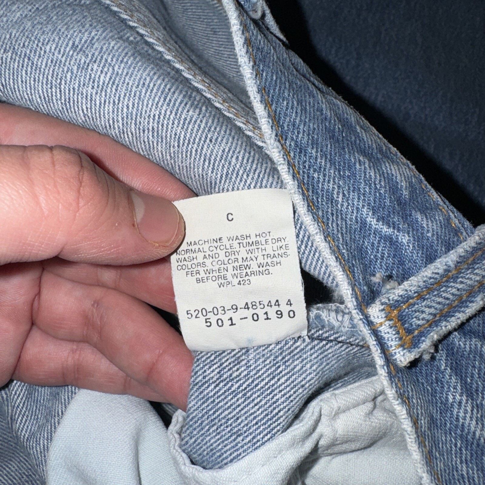 Levi's × Vintage 90s Made In USA Levi’s 501 Denim Light Blue 38x32 Measured Size US 34 / EU 50 - 7 Thumbnail