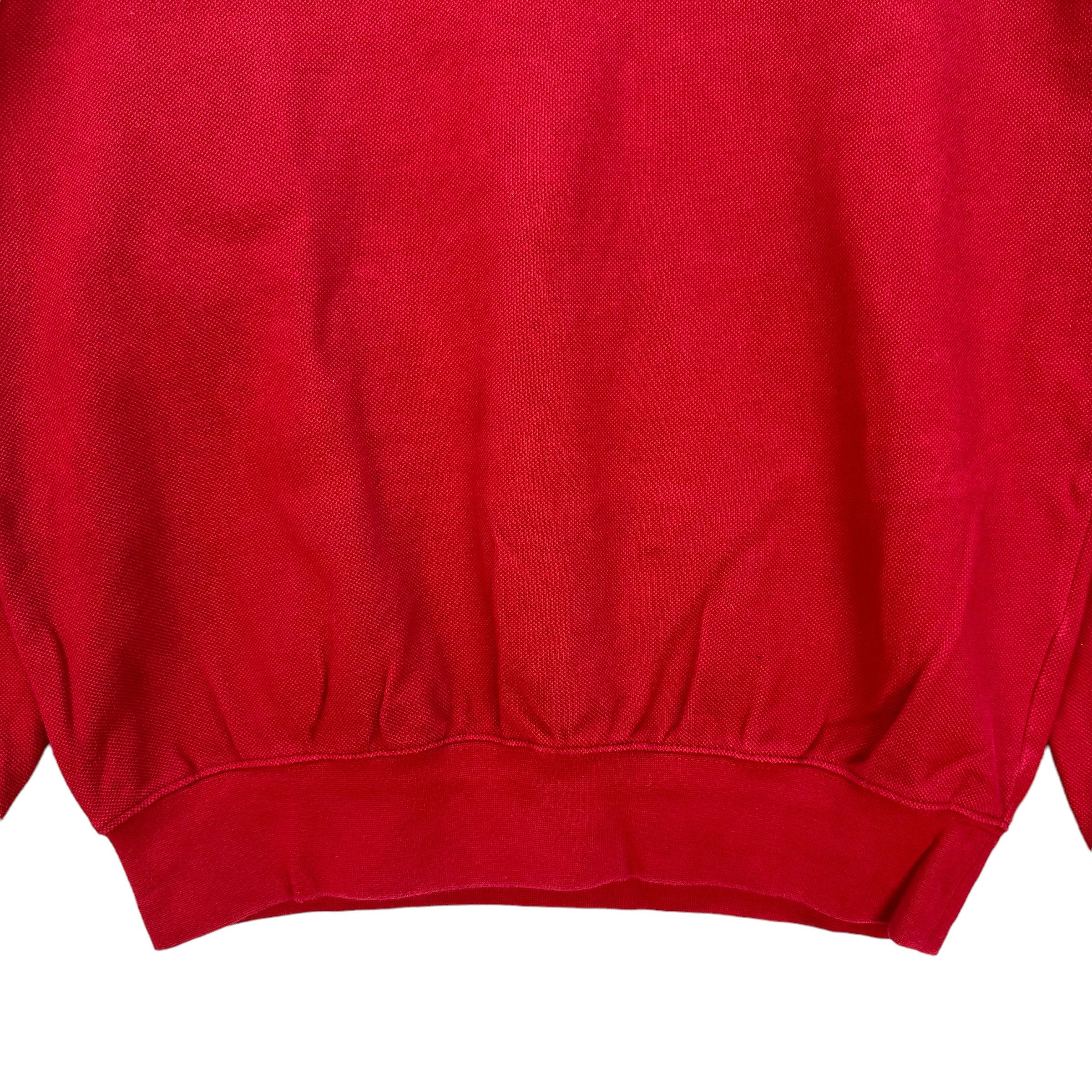 Adidas Y2K VINTAGE ADIDAS V NECK RED SWEATSHIRTS #8698-021 Size US L / EU 52-54 / 3 - 4 Thumbnail