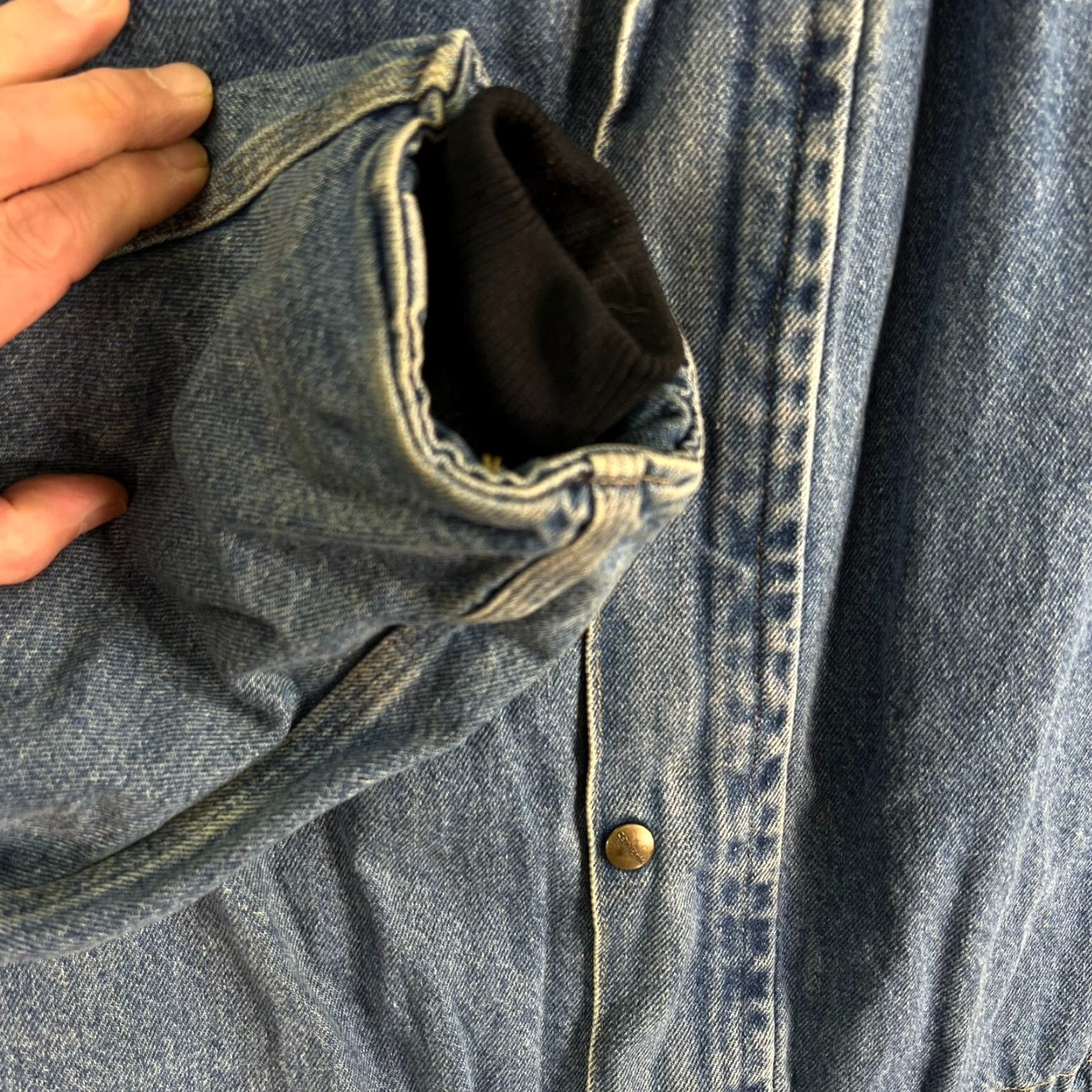 Carhartt VINTAGE Carhartt Coat Mens XL Blue Denim Lined Trucker Snap Zip Outdoor Workwear Size US XL / EU 56 / 4 - 4 Thumbnail