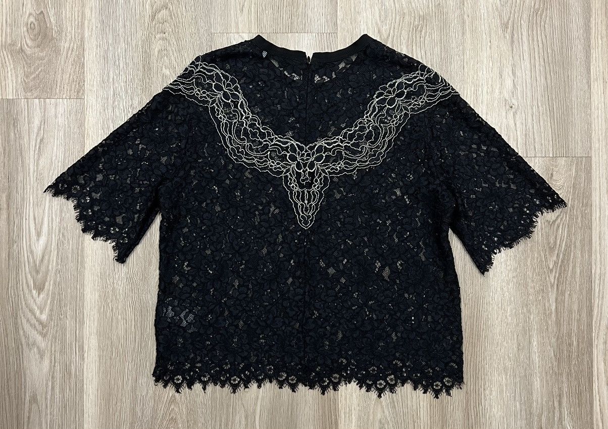 Sandro Sandro Paris Black Lace Crop Top Blouse Size S / US 4 / IT 40 - 10 Thumbnail