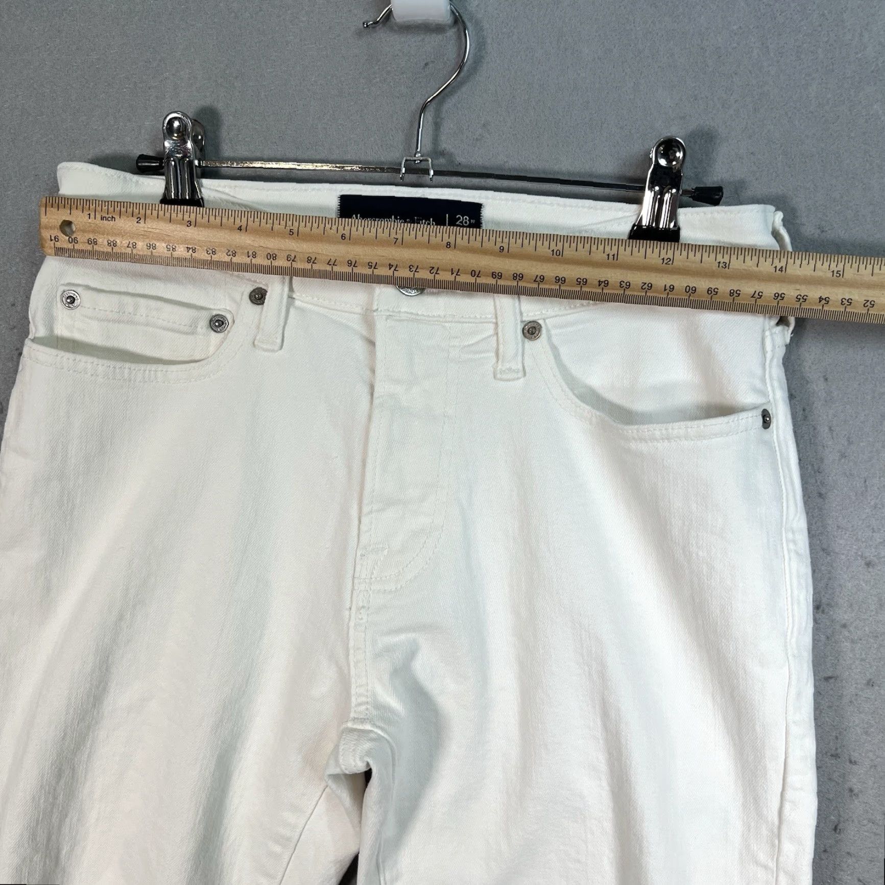 Abercrombie & Fitch VINTAGE Abercrombie & Fitch Skinny Stretch Jeans Womens Size 28 x 30 Cotton Blend Denim White 2000s Size 28" / US 6 / IT 42 - 3 Thumbnail