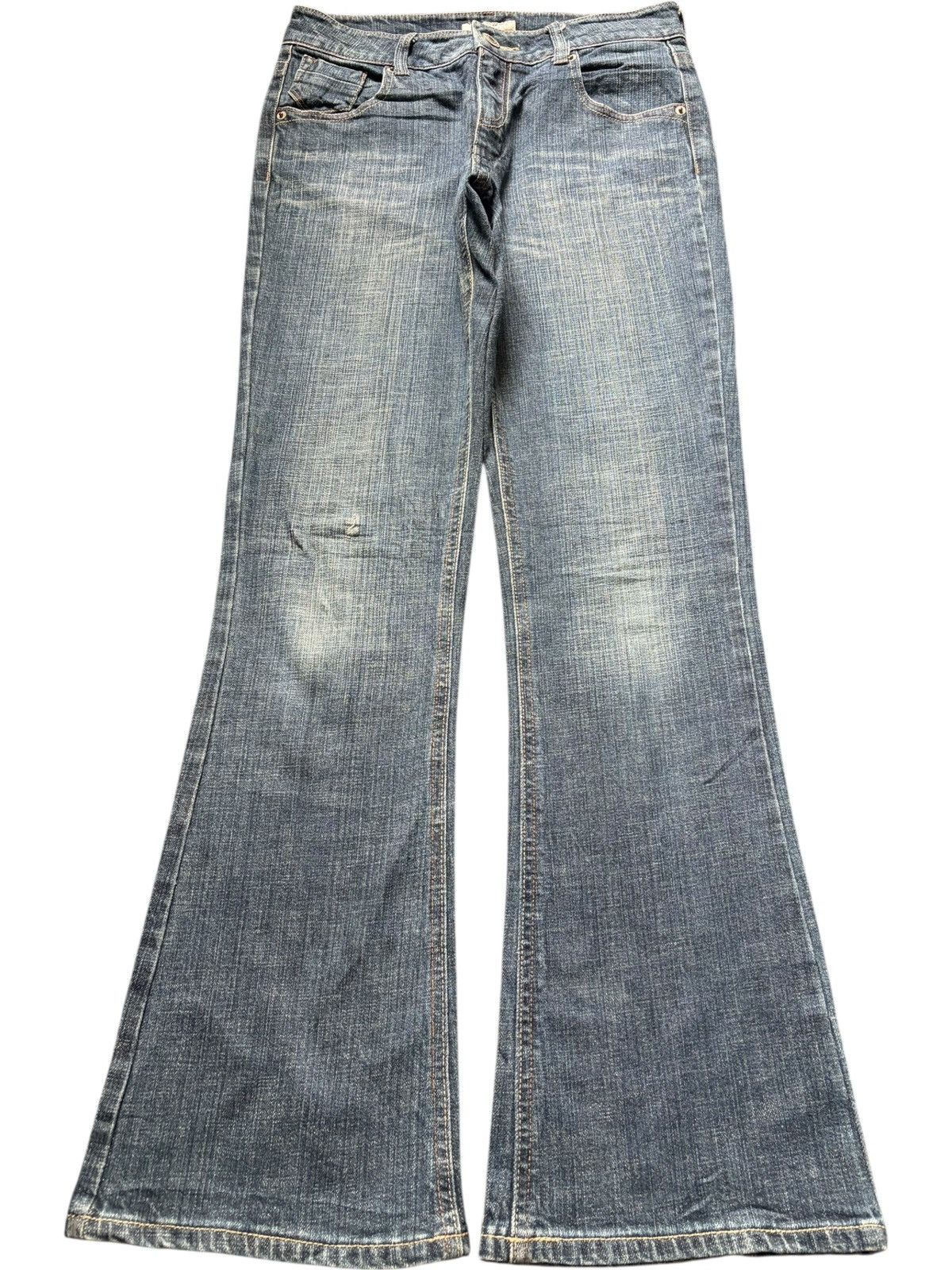 Diesel Vintage Japanese Brand Blue Wash Distress Flare Jeans Size 29" - 1 Thumbnail