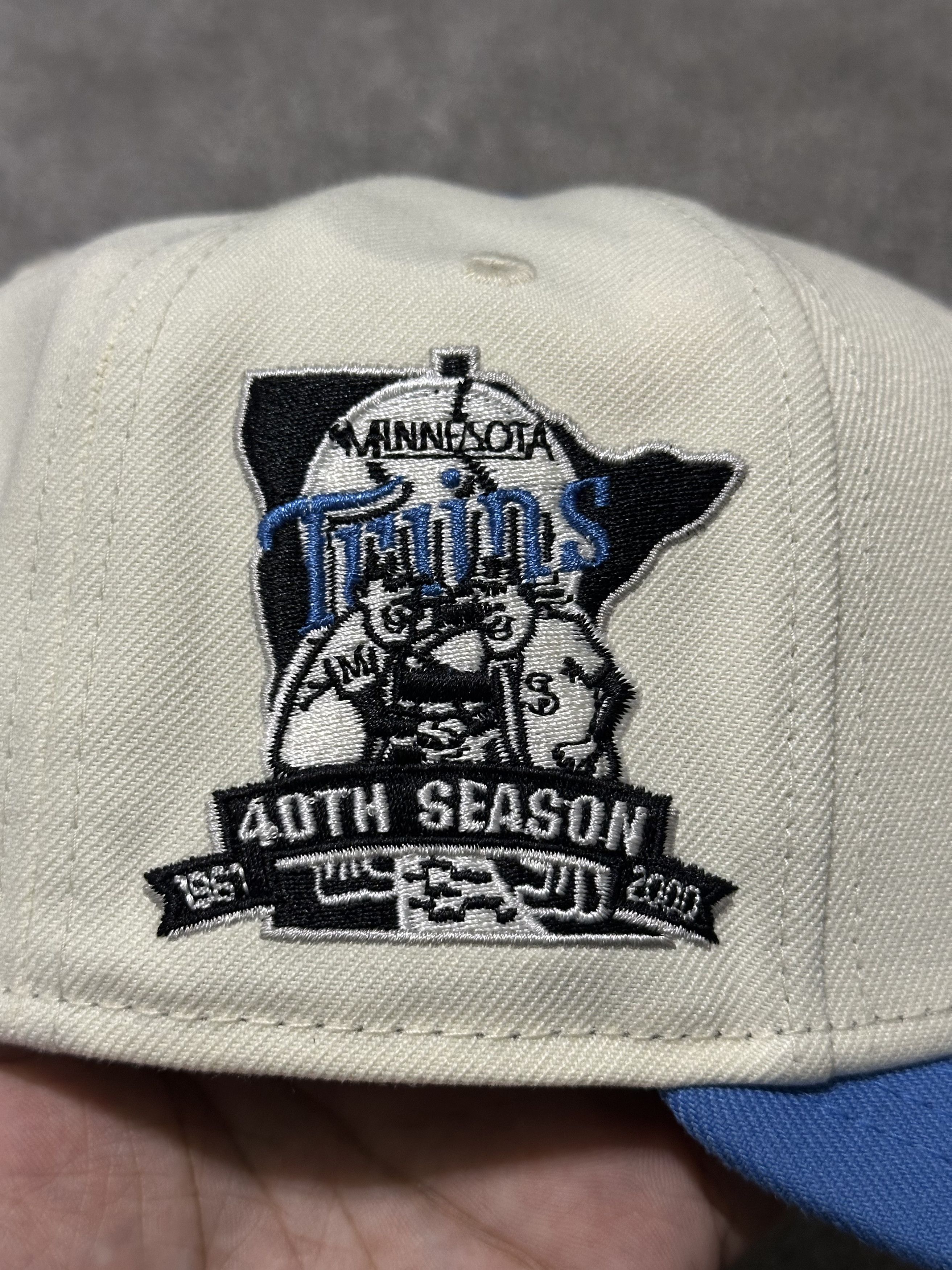 New Era Minnesota Twins “TC” Logo Cream/Blue Fitted – Size 7 1/4 Size ONE SIZE - 3 Thumbnail