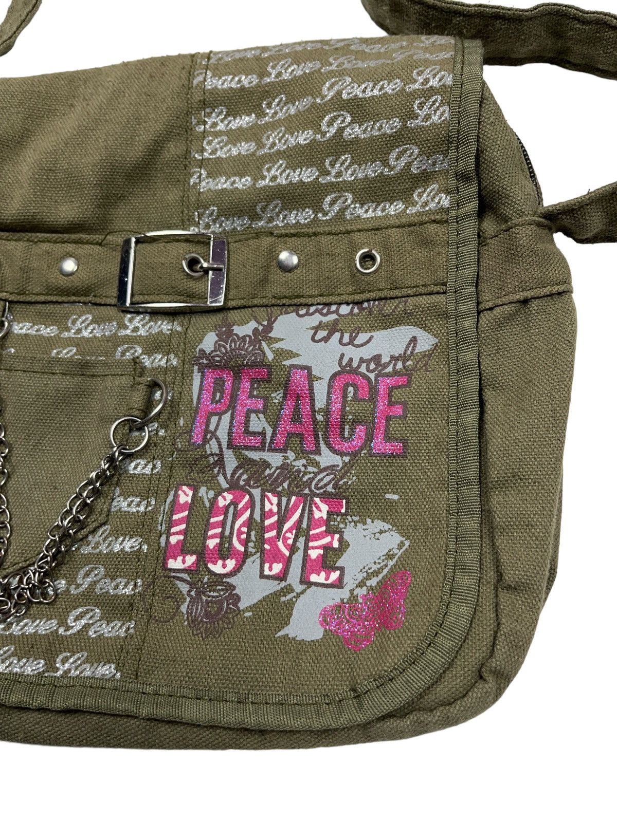 Vintage Vintage Y2K Hippie Peace Love Style Messenger Bag Japanese Size ONE SIZE - 3 Thumbnail