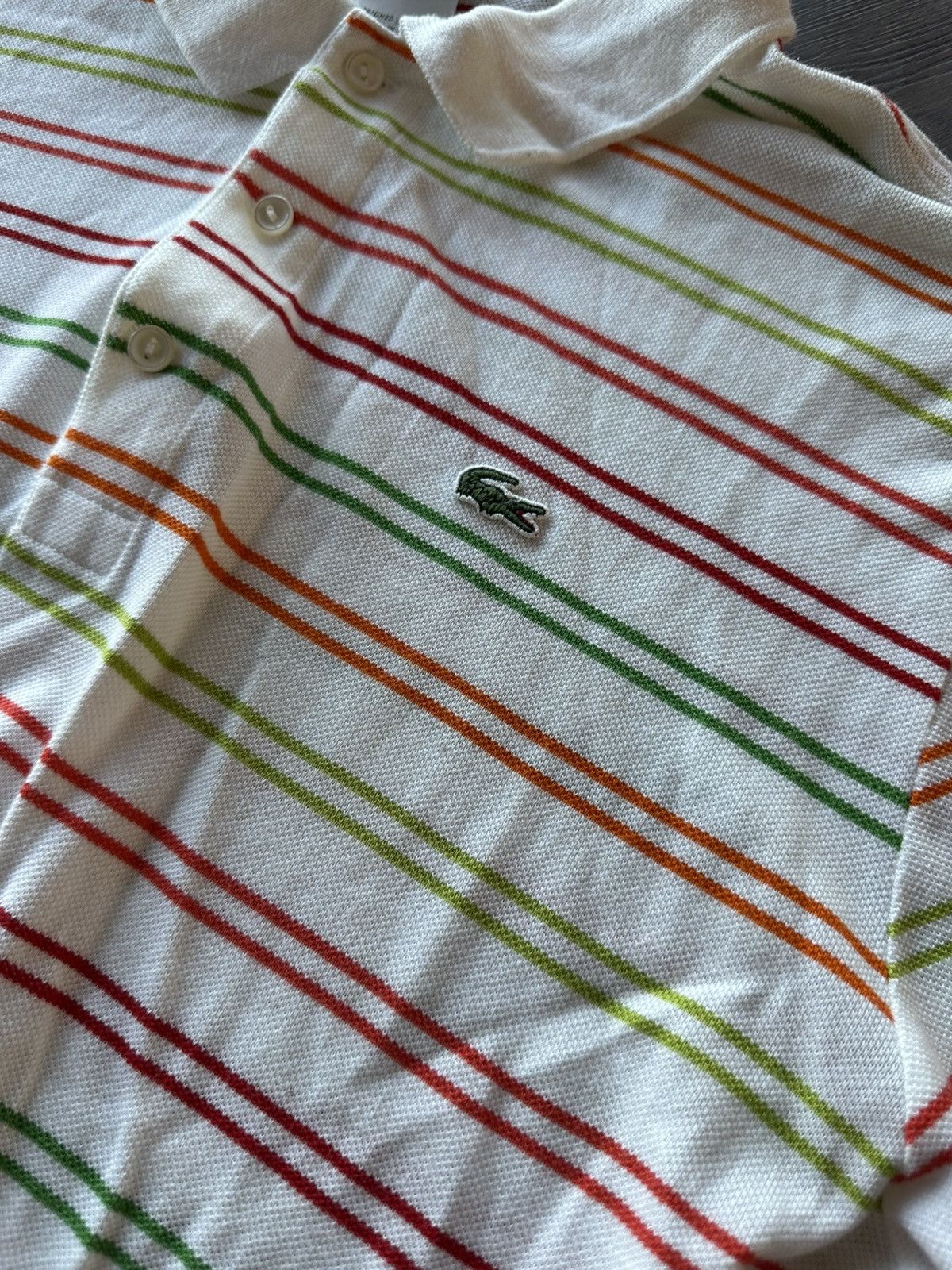 Lacoste Vintage Lacoste Candy Striped Polo Size US L / EU 52-54 / 3 - 3 Thumbnail